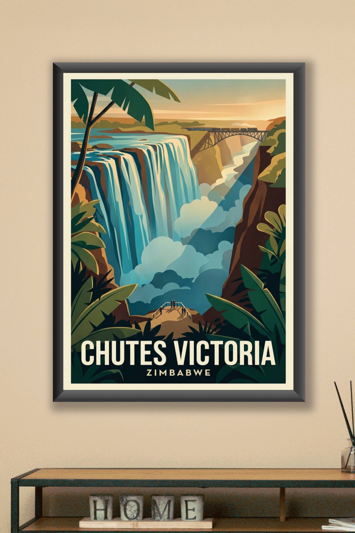 Affiche des Chutes Victoria, poster vintage