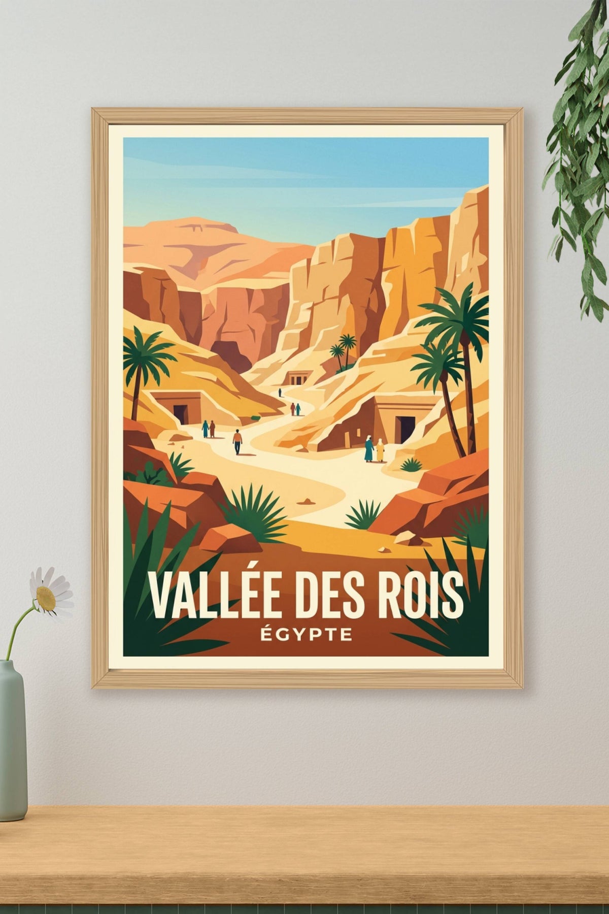Affiche Vallée des Rois, Égypte vintage
