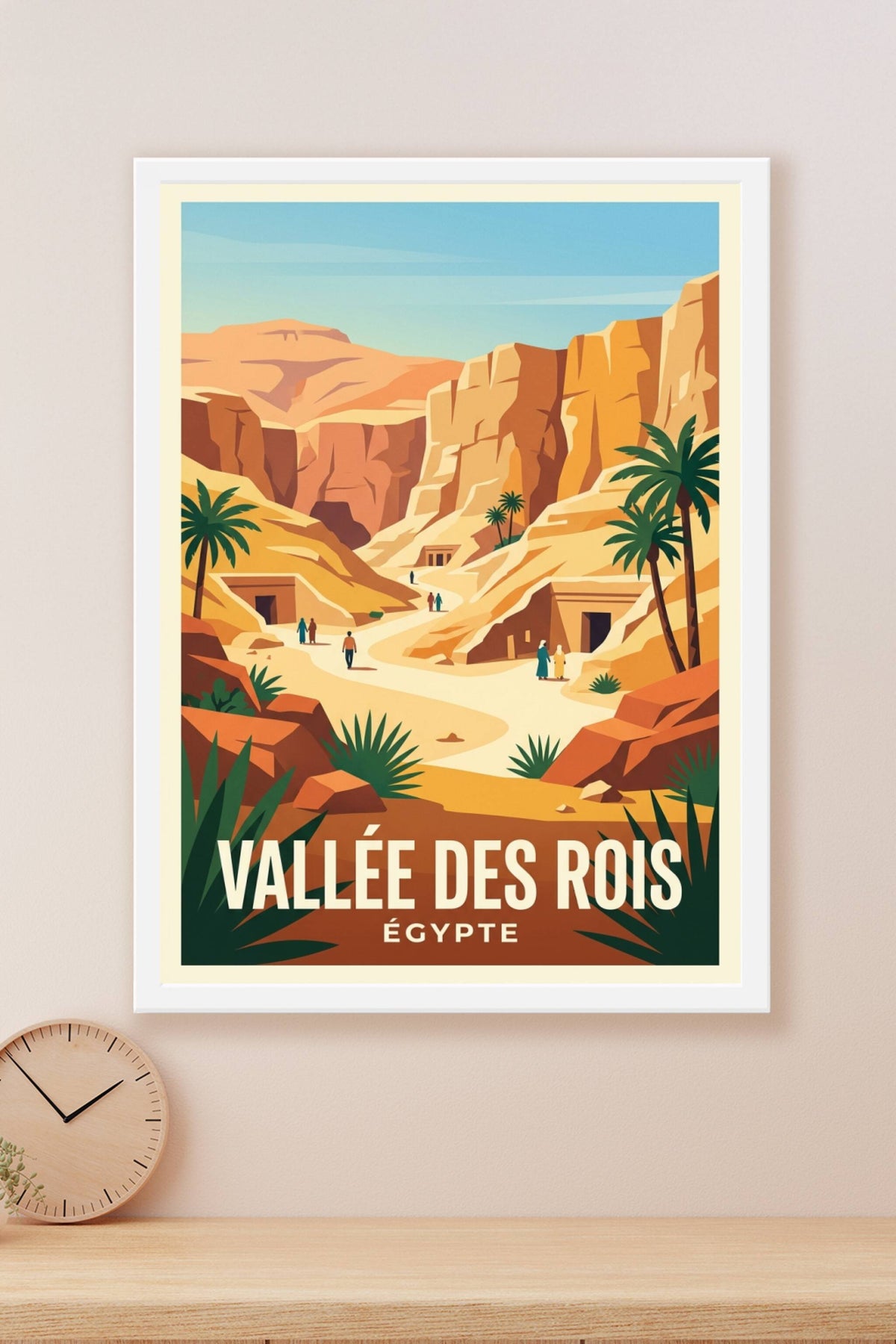 Affiche Vallée des Rois, Égypte vintage