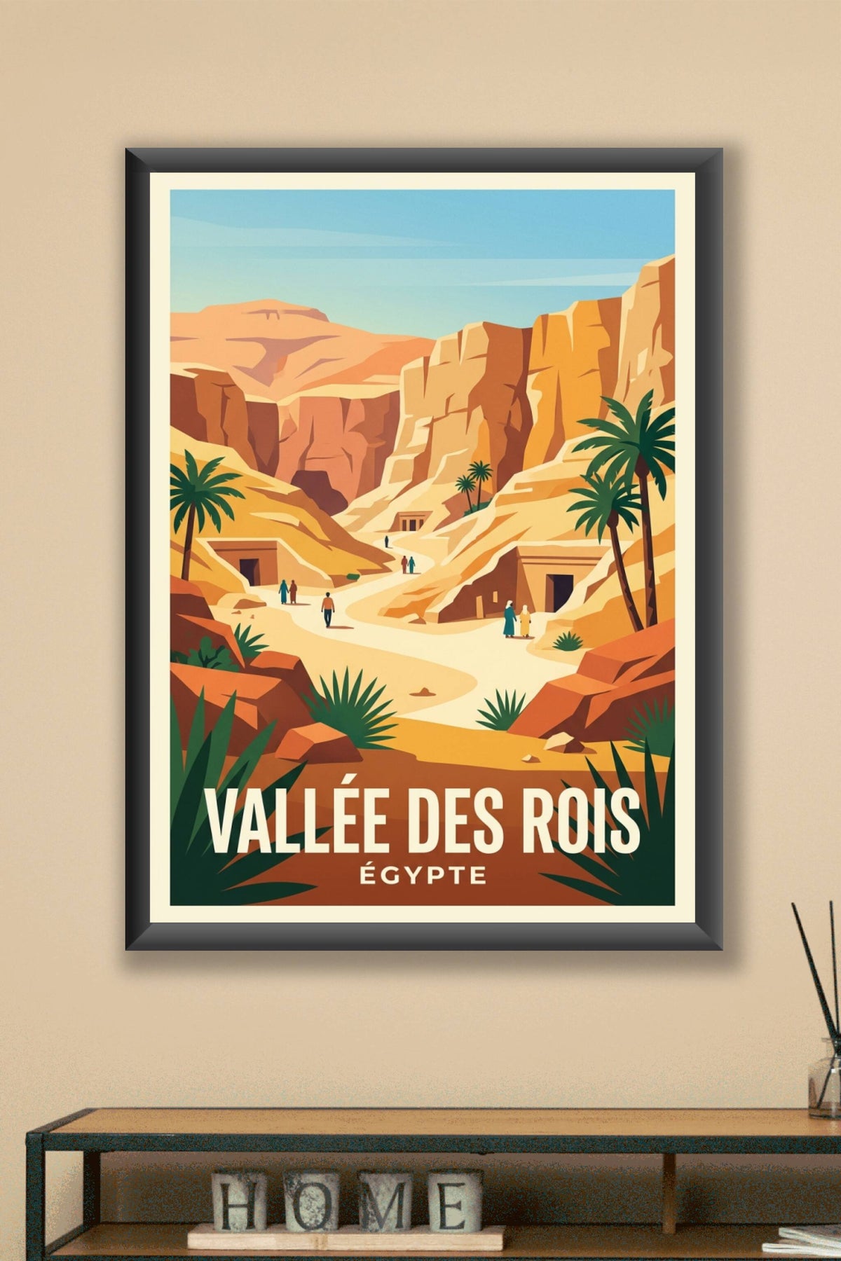 Affiche Vallée des Rois, Égypte vintage