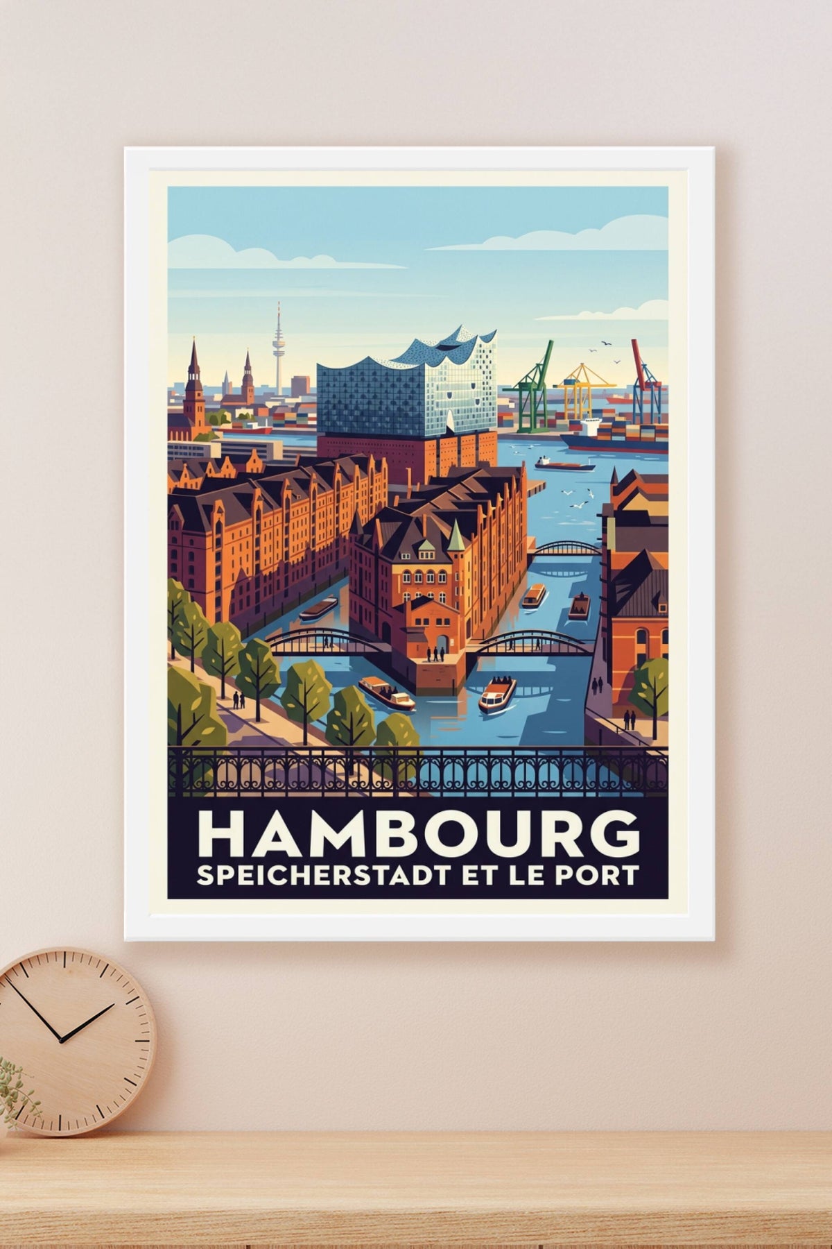 Affiche de Hambourg, la Speicherstadt et le port