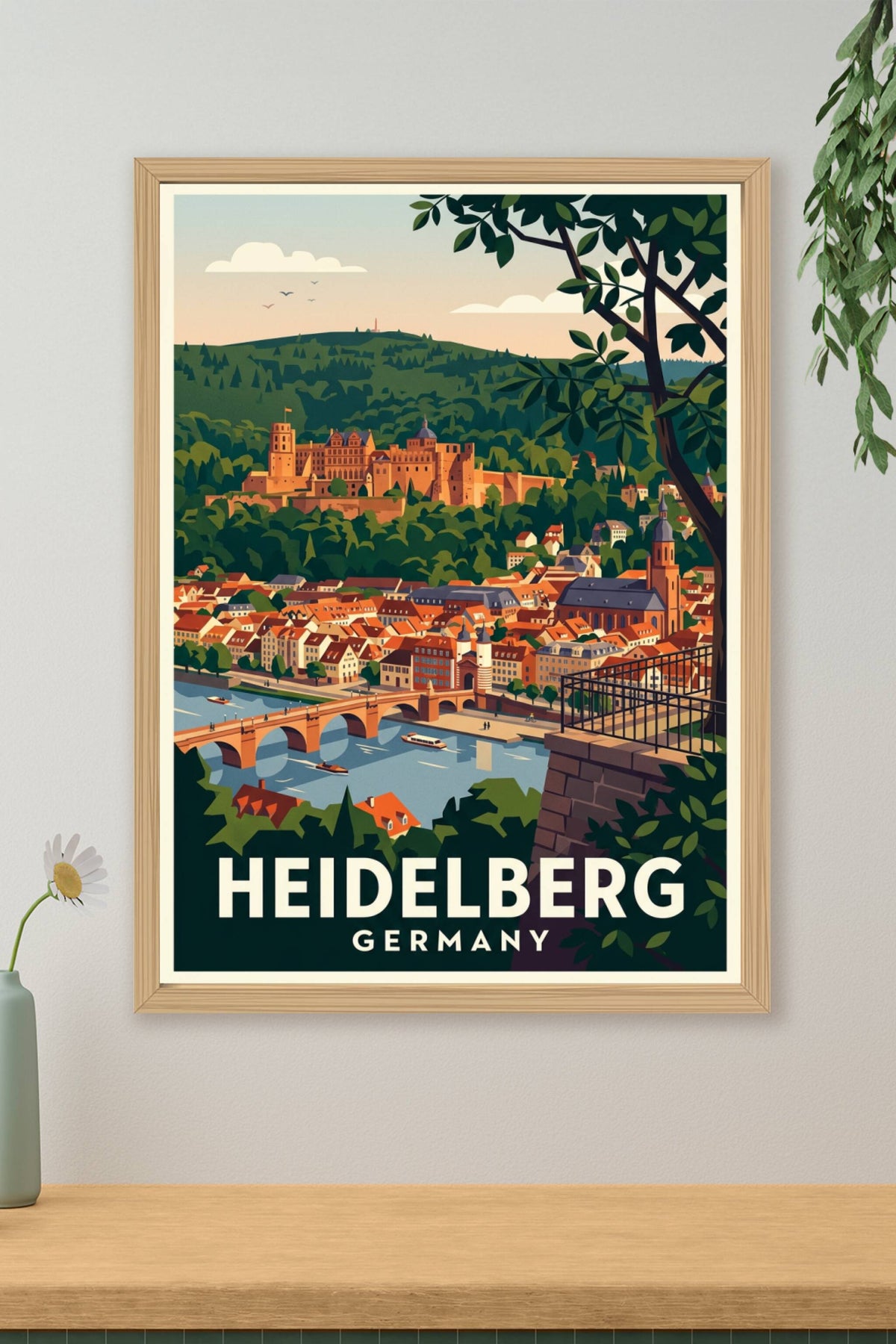 Affiche d'Heidelberg, poster ville d'Allemagne