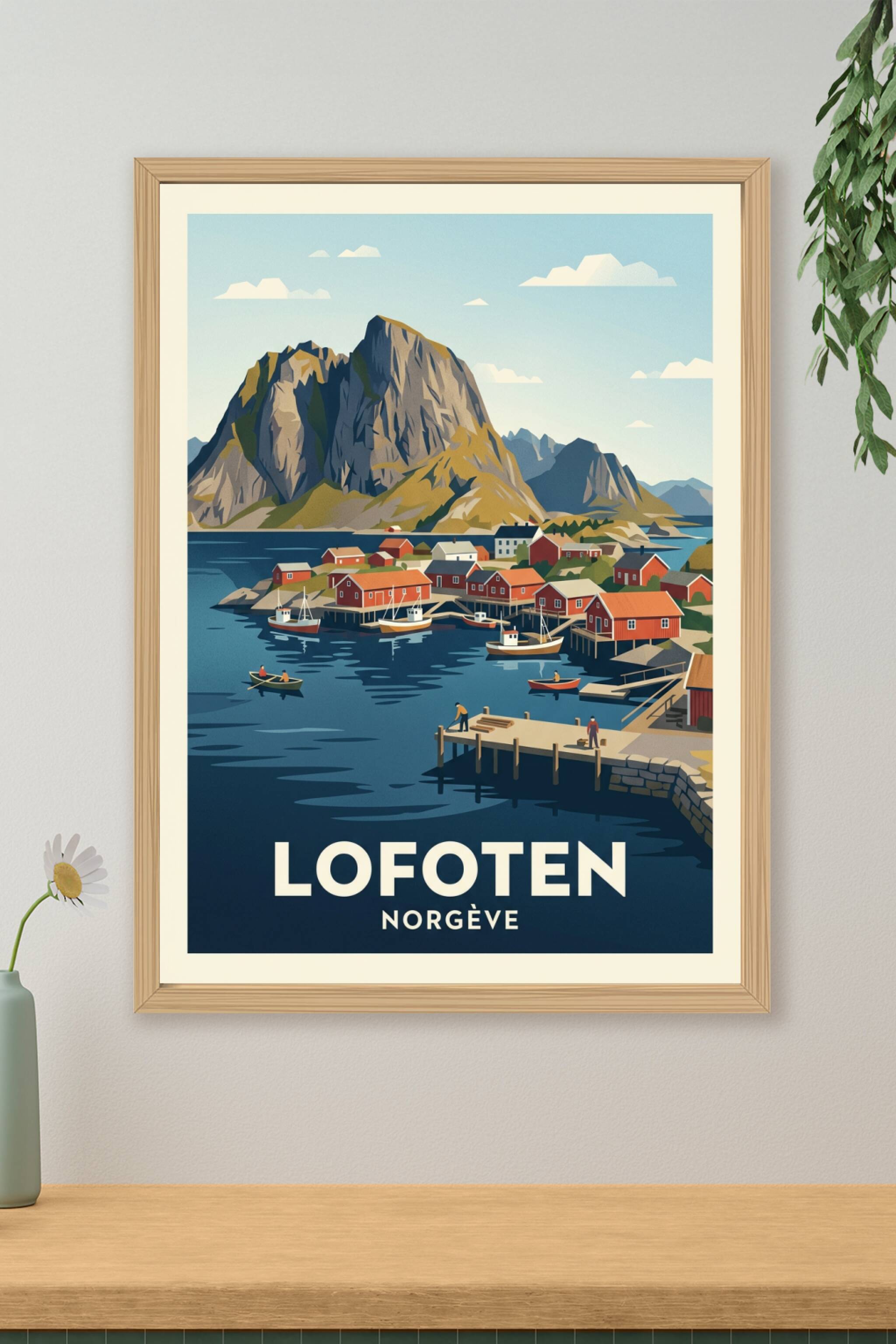 Affiche des Lofoten, Reine Norvège | Afich
