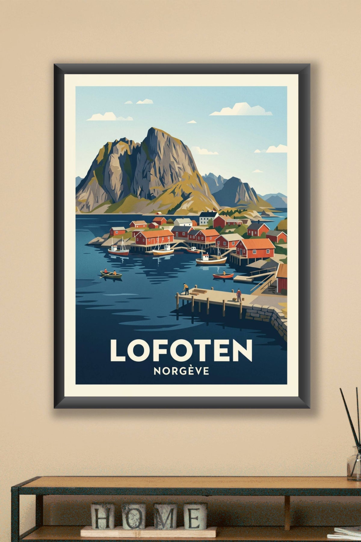Affiche des Lofoten, Reine Norvège
