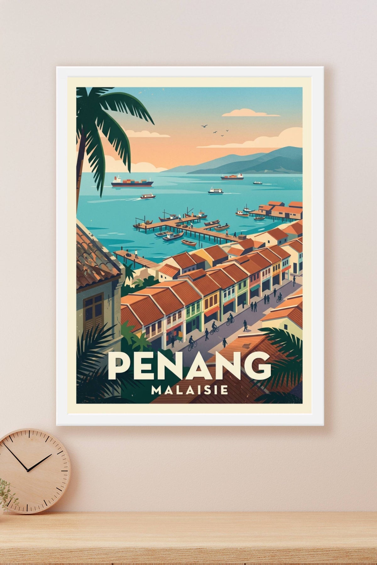 Affiche de Penang, poster pont et funiculaire
