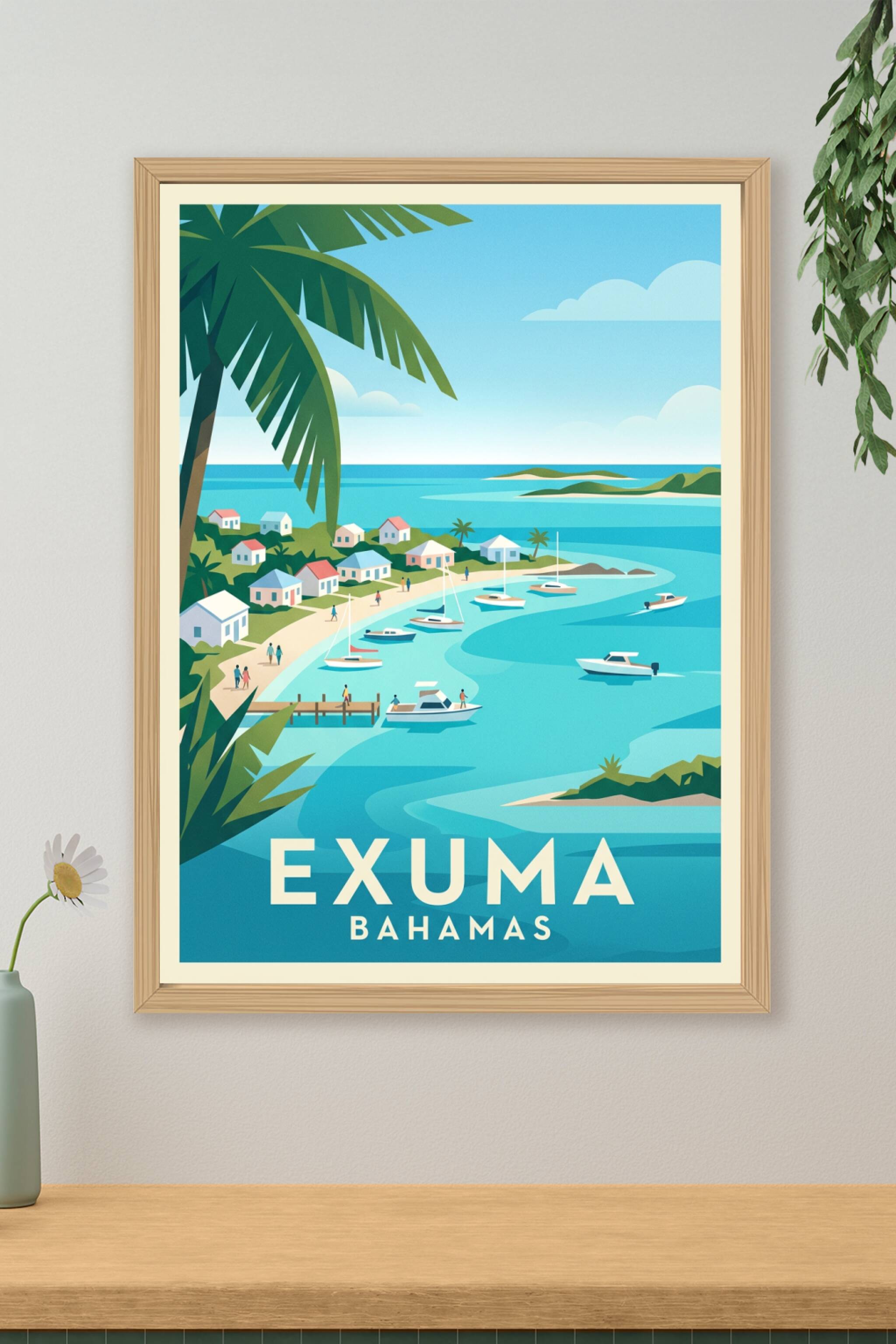 Affiche d'Exuma, les cochons nageurs | Afich