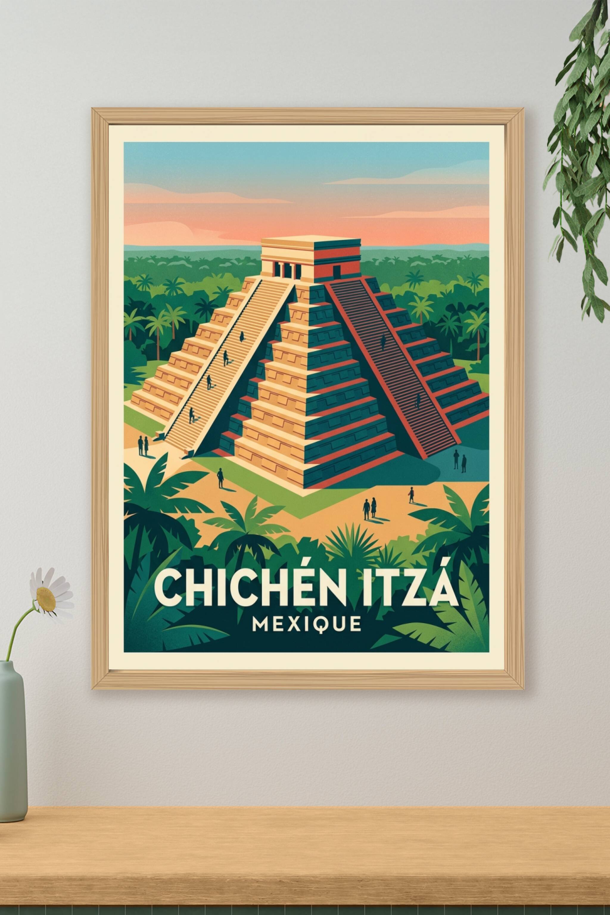 Affiche de Chichén Itzá, poster Mexique vintage | Afich