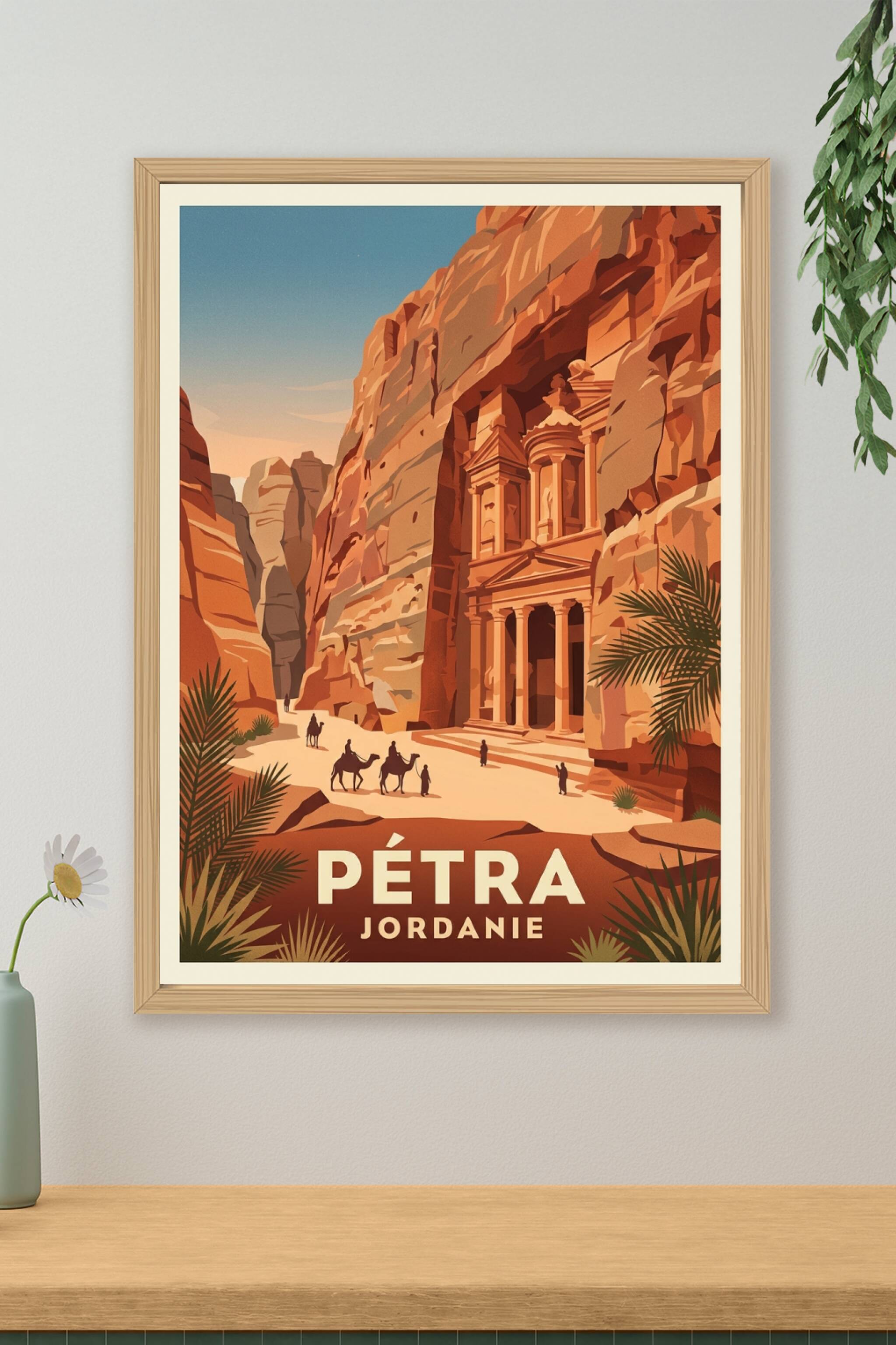 Poster de Pétra, Jordanie, affiche temple Al-Khazneh