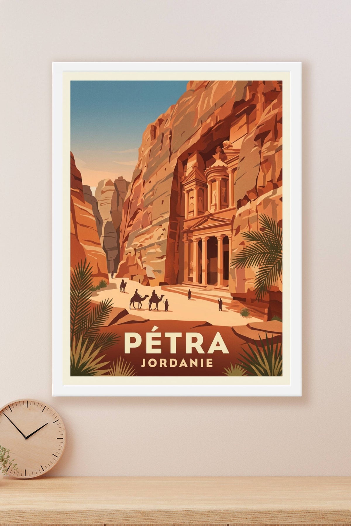 Poster de Pétra, Jordanie, affiche temple Al-Khazneh