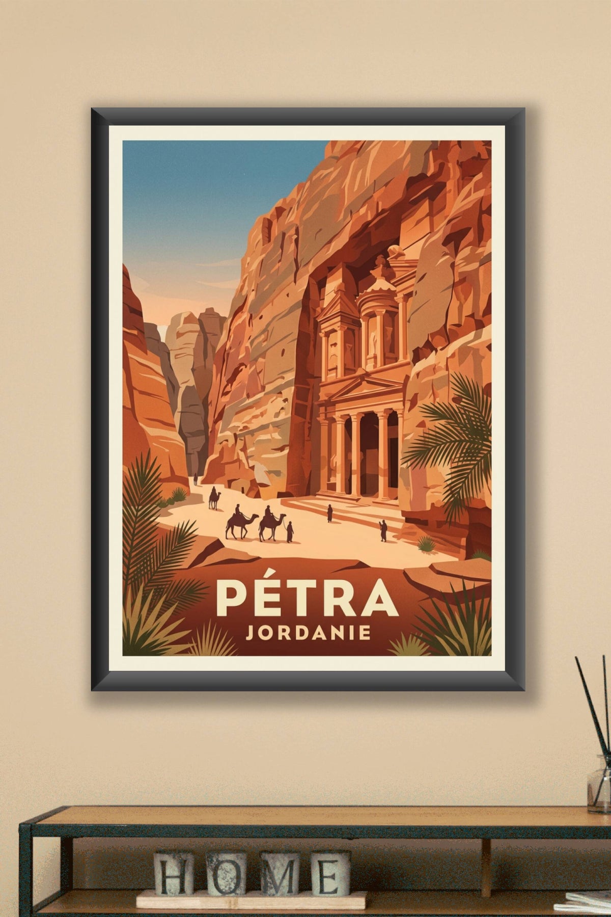 Poster de Pétra, Jordanie, affiche temple Al-Khazneh