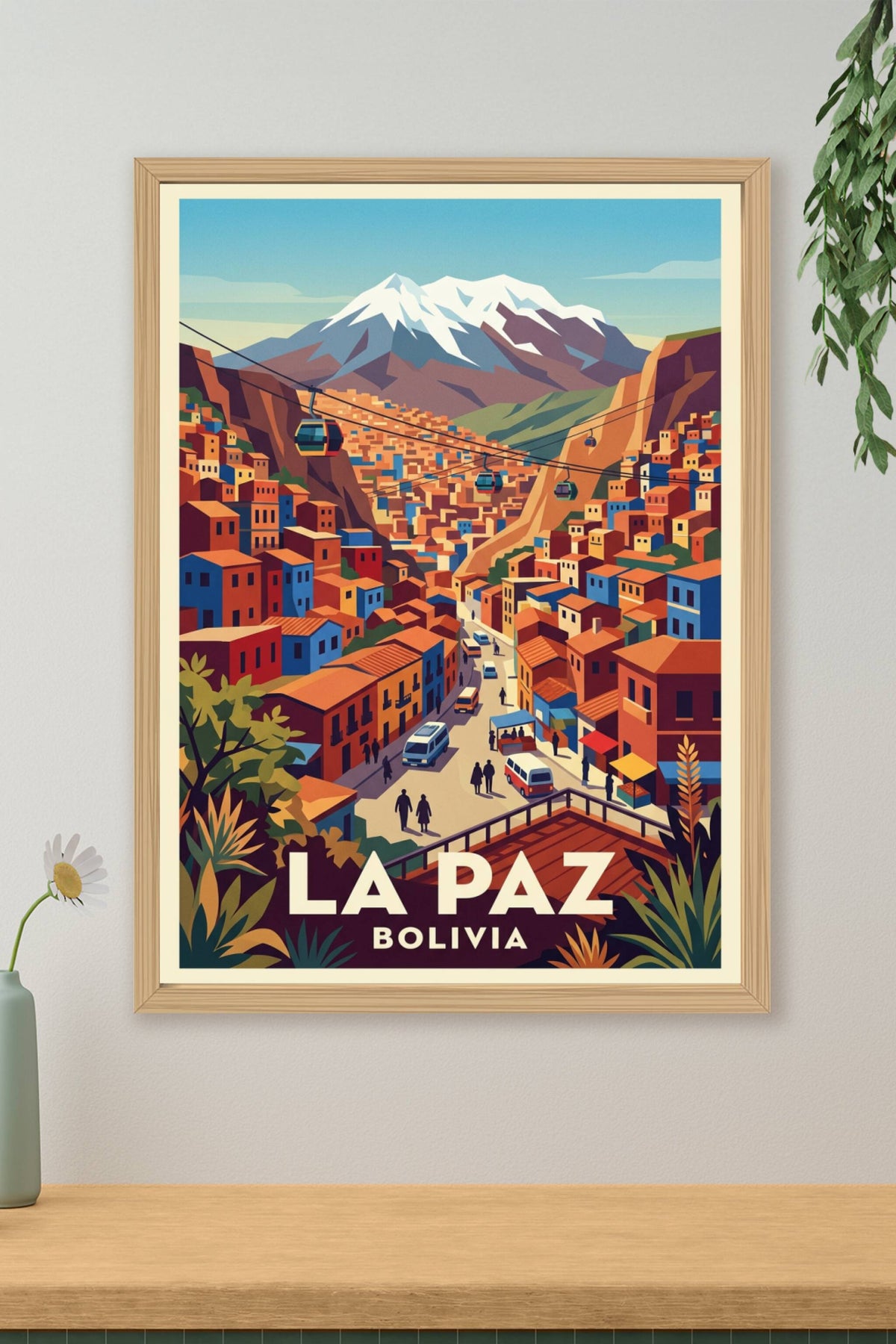 Poster de La Paz, vue sur le mont Illimani