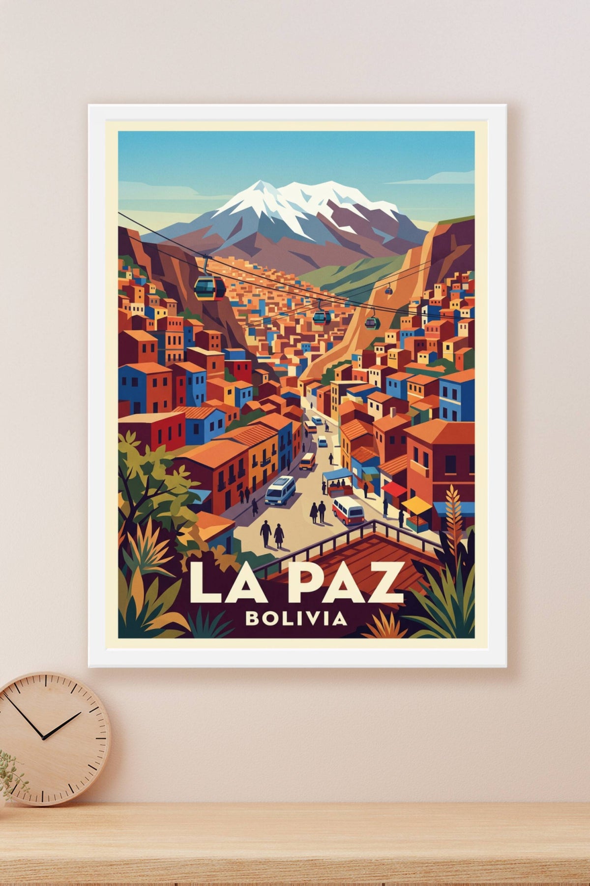 Poster de La Paz, vue sur le mont Illimani