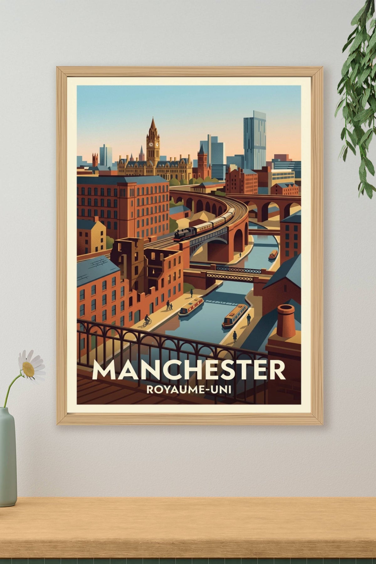 Affiche Manchester, poster style vintage · poster d'art de Manchester, poster style vintage
