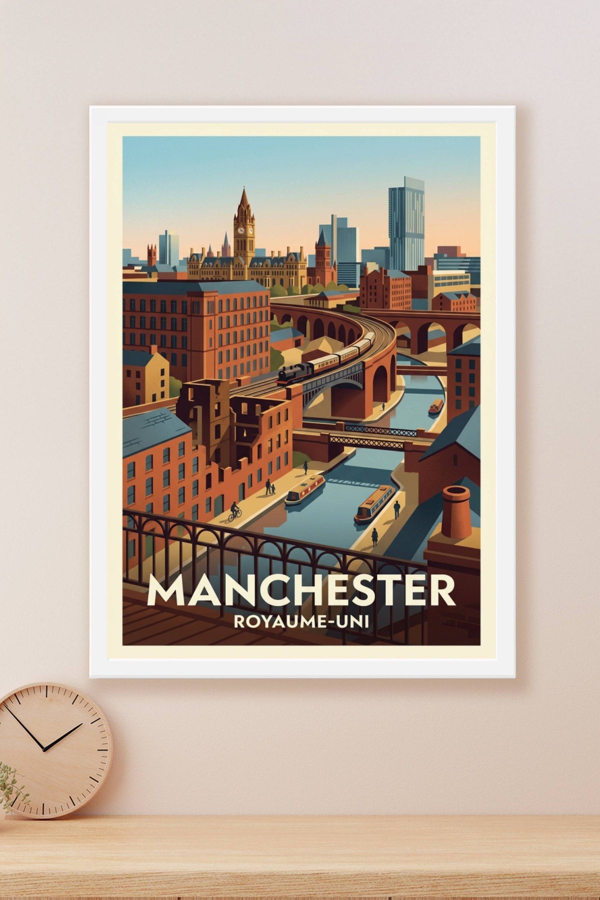 Affiche Manchester, poster style vintage · poster d'art de Manchester, poster style vintage