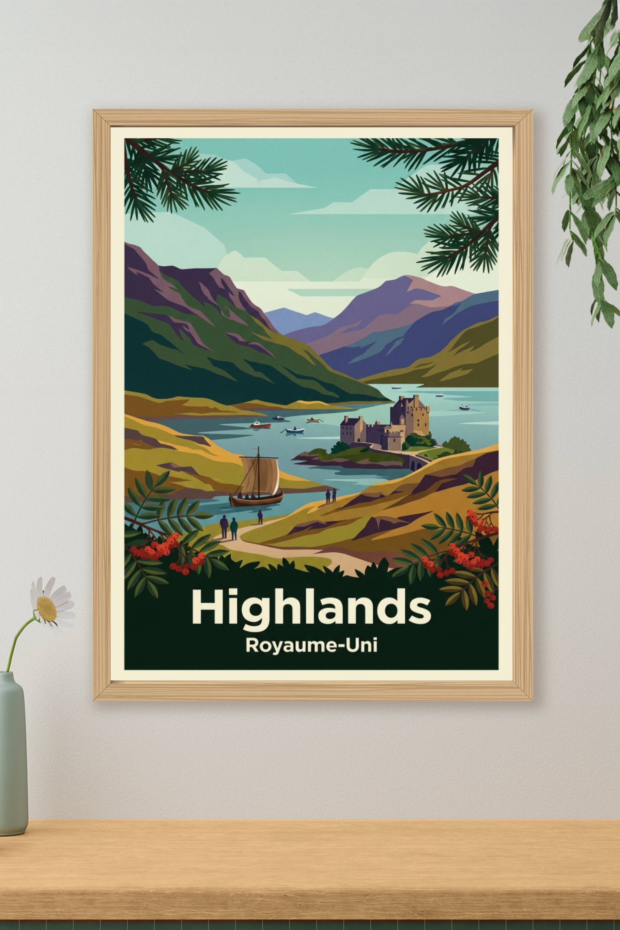 Poster des Highlands, Écosse château Eilean Donan | Afich