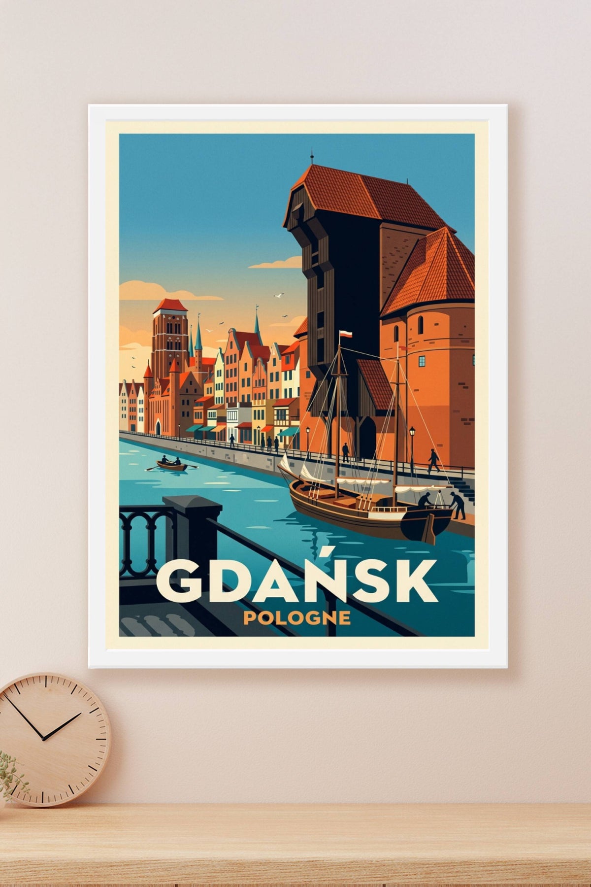 Affiche de Gdańsk, poster ville de Pologne