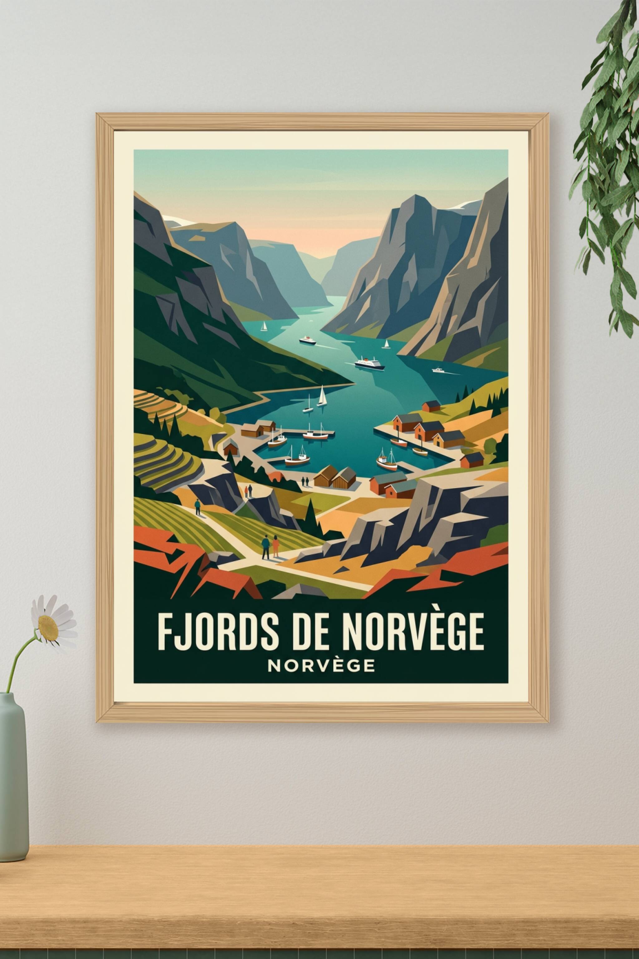 Affiche de Norvège, les fjords scandinaves | Afich