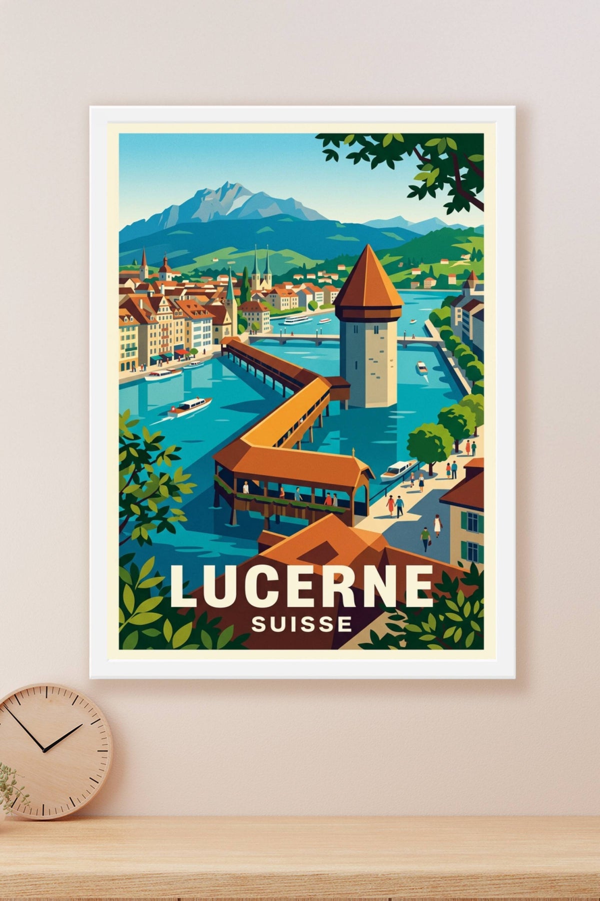 Affiche de Lucerne, poster ville de Suisse