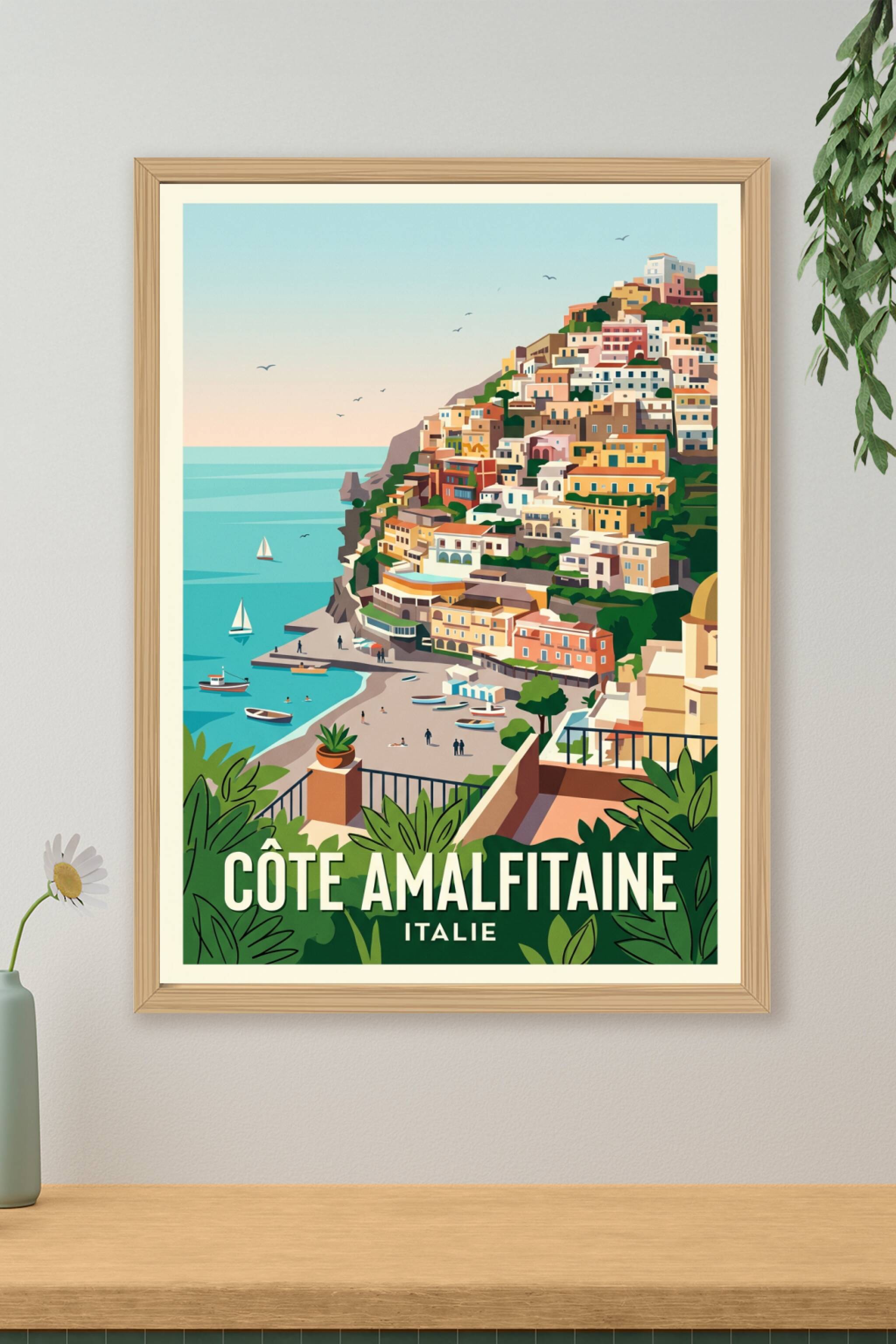 Affiche de la Côte Amalfitaine, Positano Italie | Afich