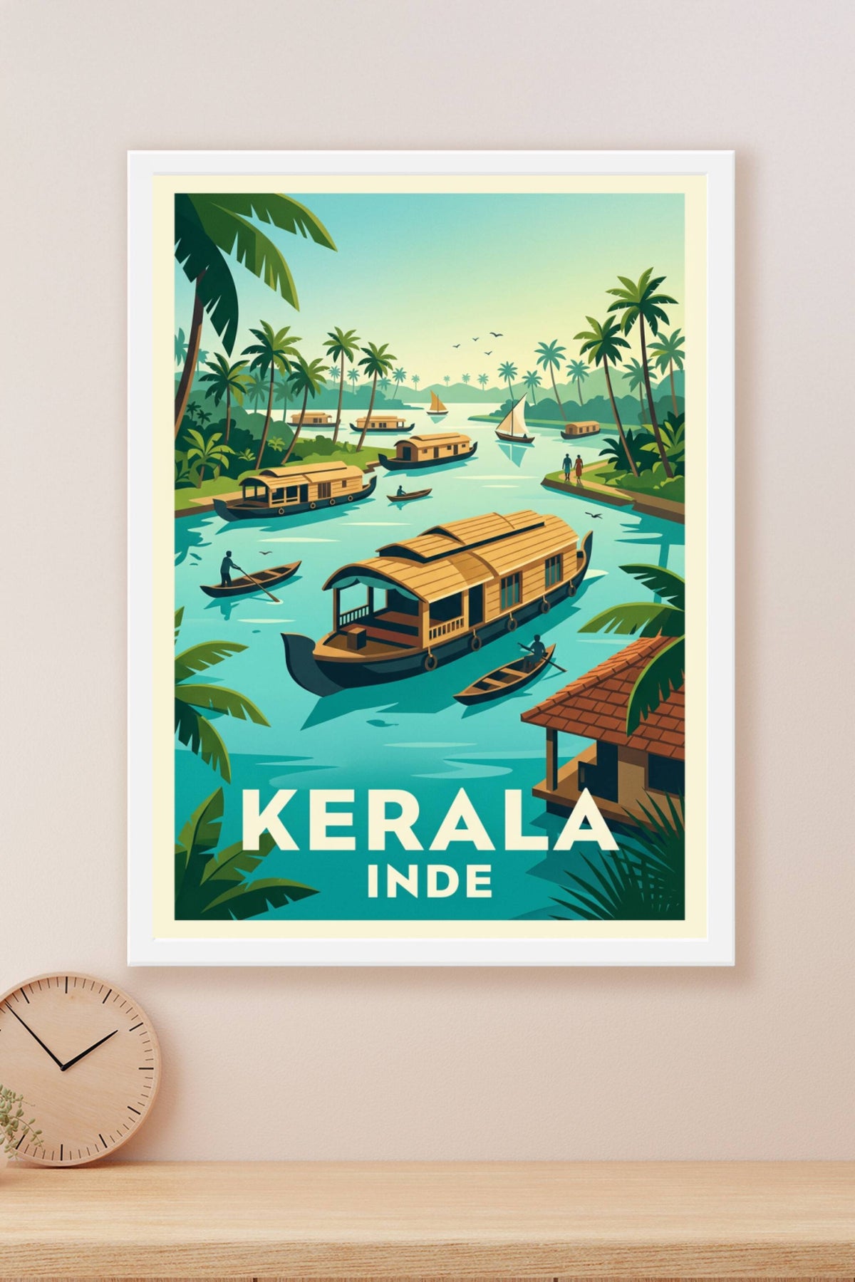 Affiche du Kerala, Backwaters d'Inde