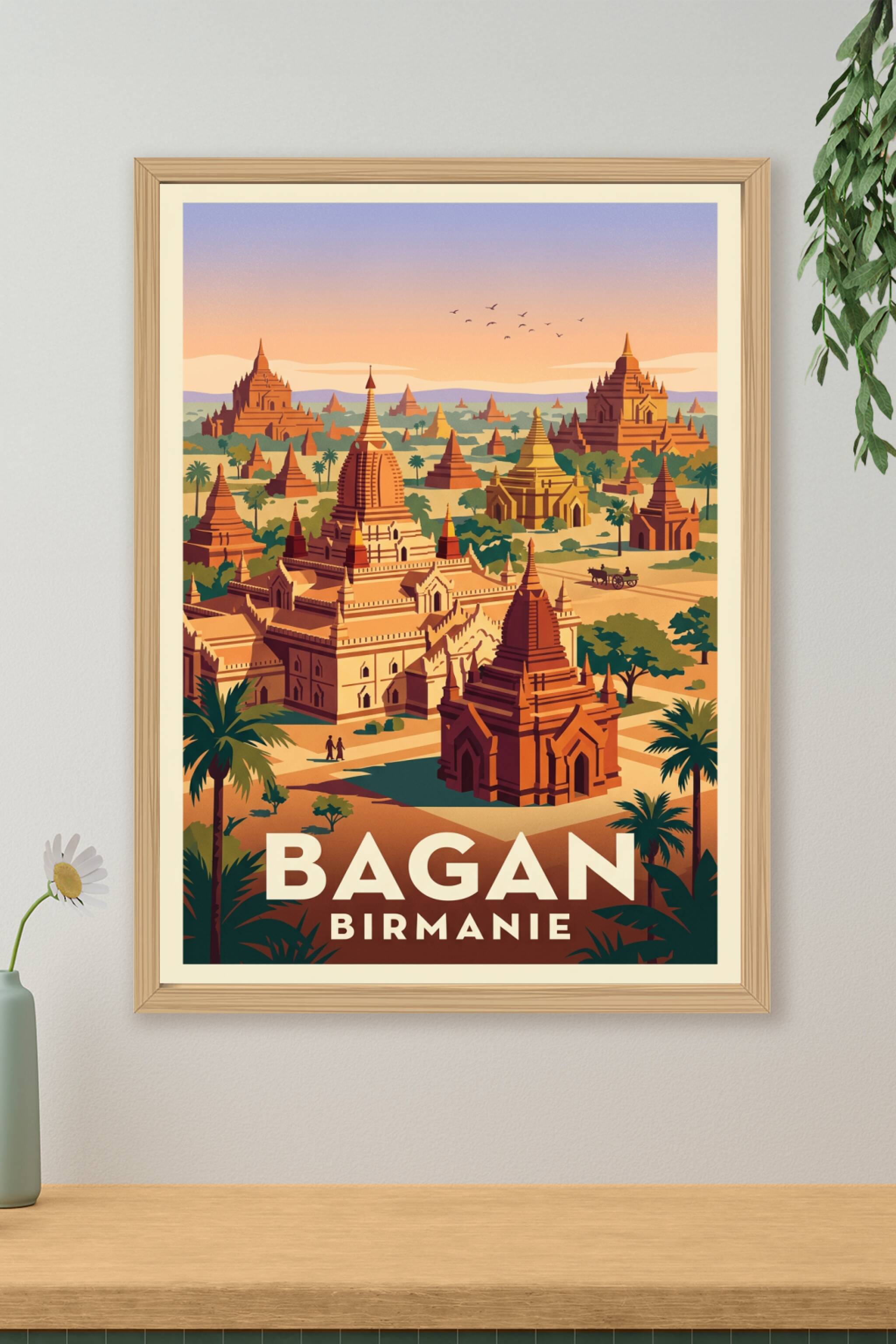 Affiche Bagan, poster temples de Birmanie | Afich