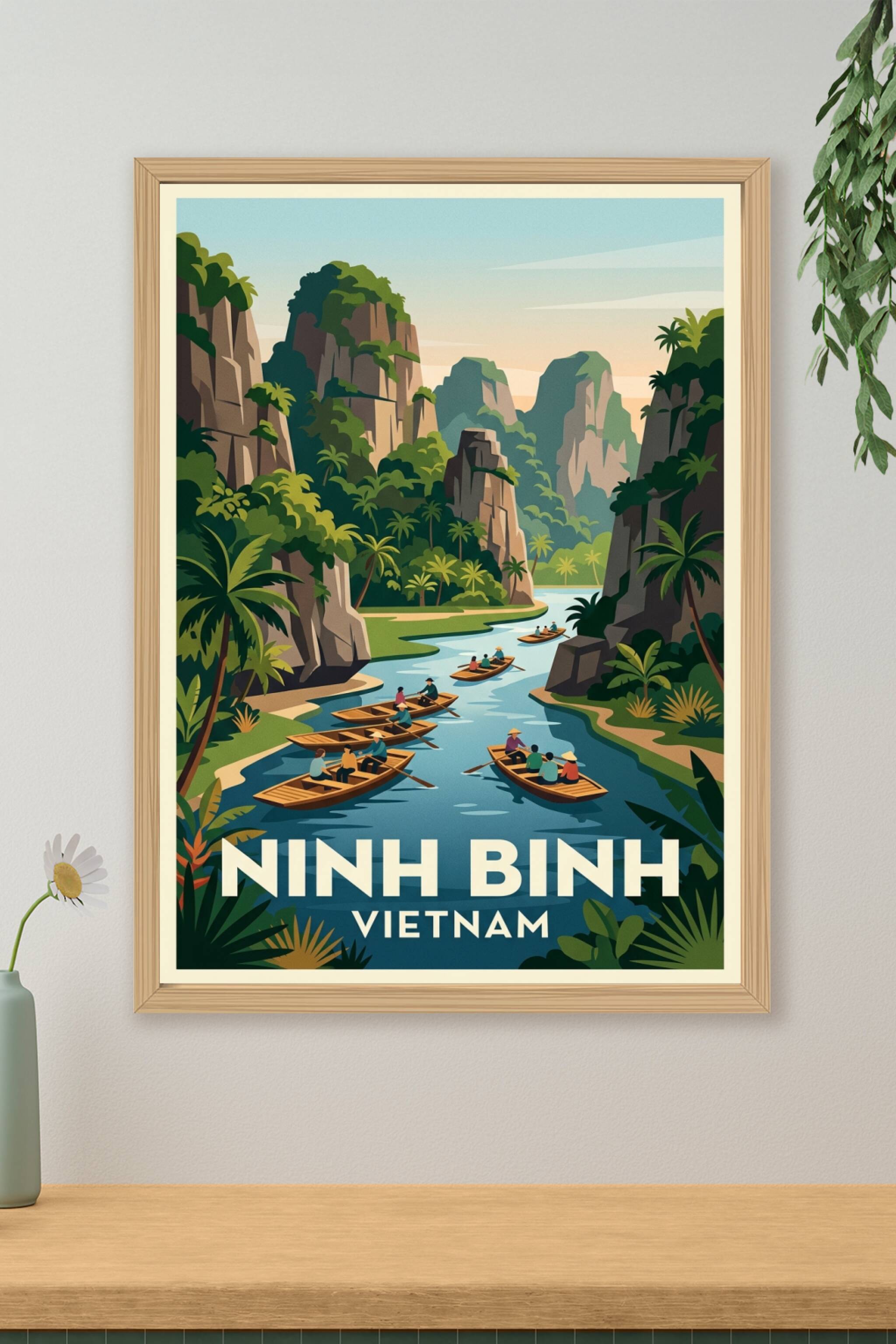 Affiche de Ninh Binh, poster paysage Vietnam | Afich