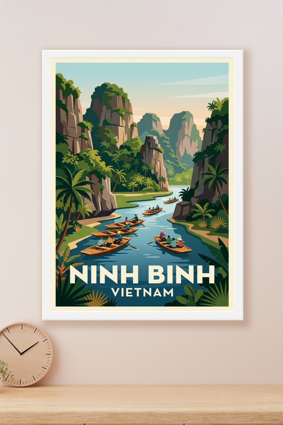 Affiche de Ninh Binh, poster paysage Vietnam
