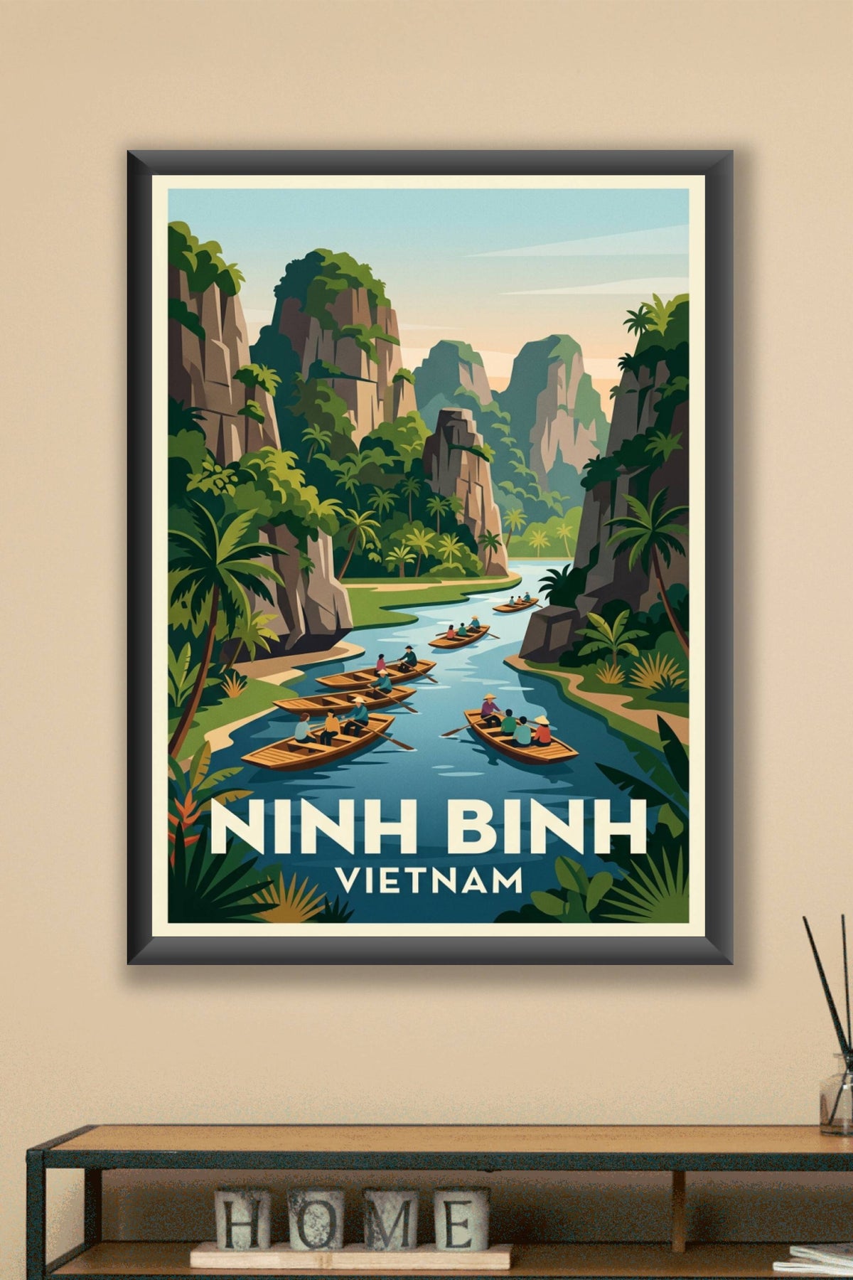 Affiche de Ninh Binh, poster paysage Vietnam