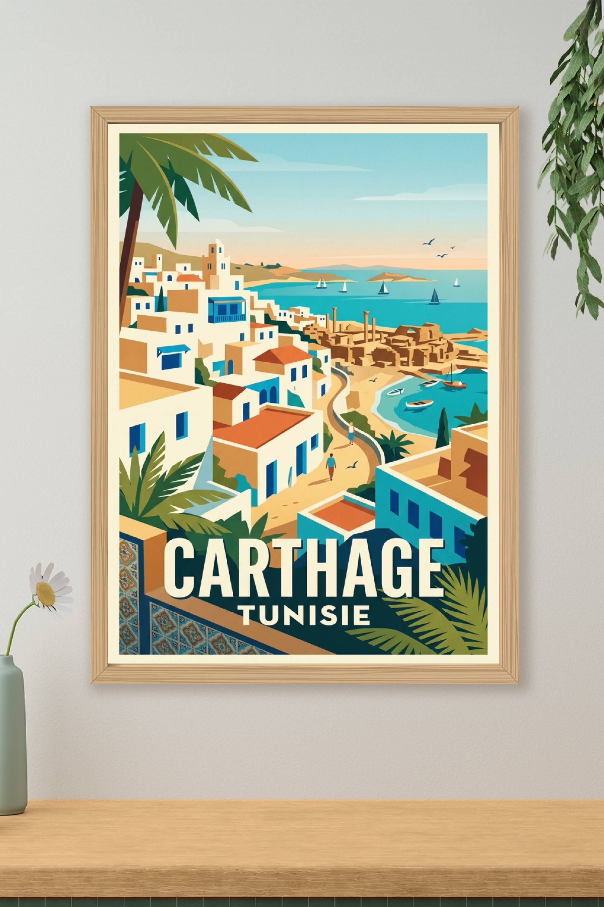 Affiche de Carthage, port antique de Tunisie | Afich