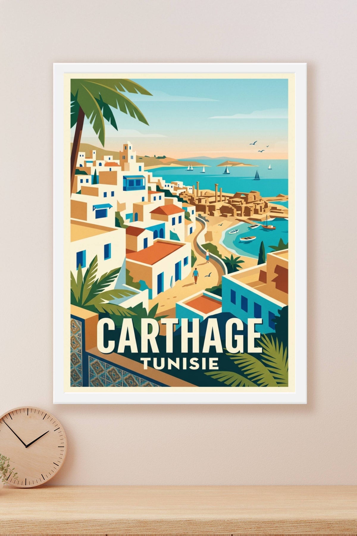 Affiche de Carthage, port antique de Tunisie