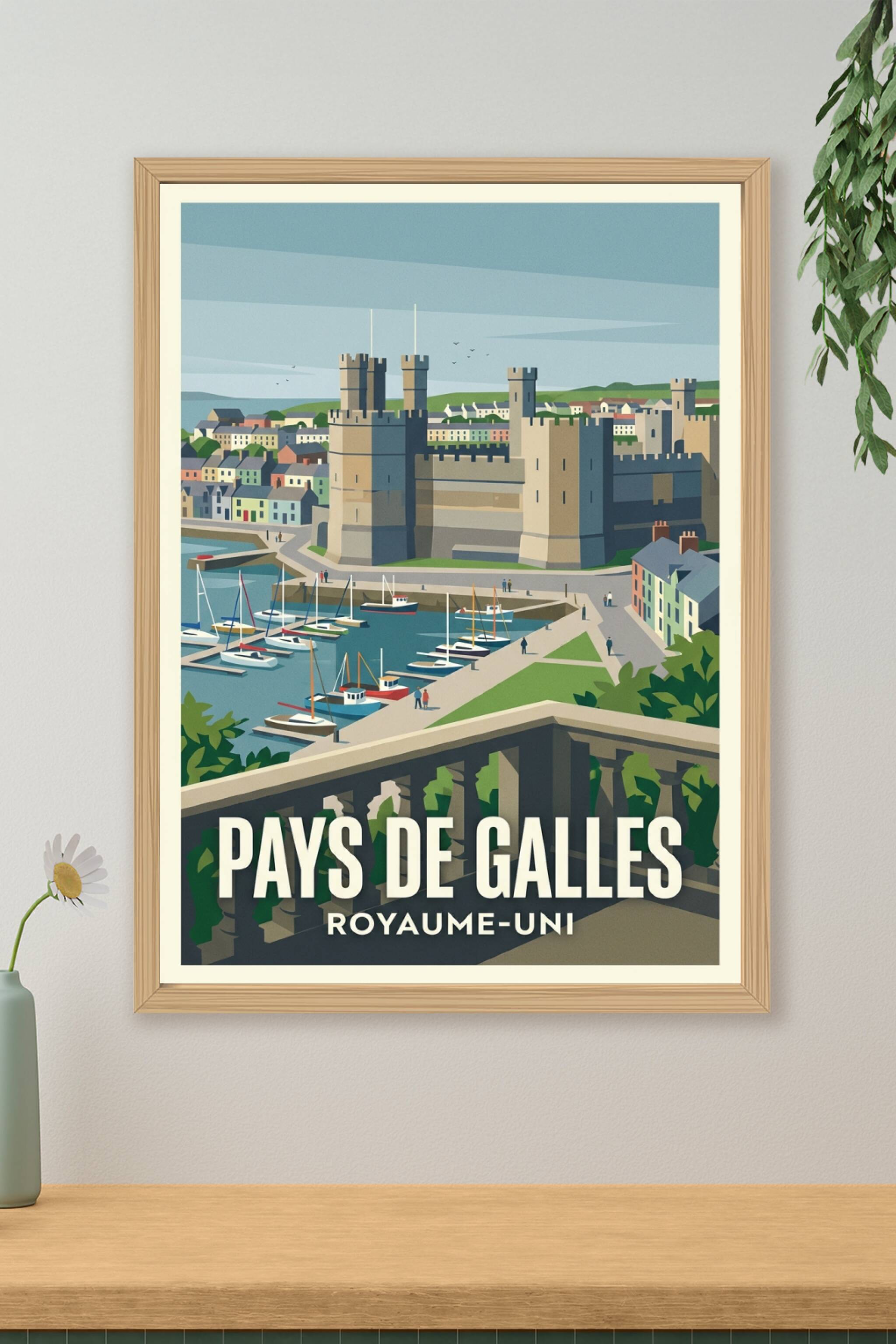 Affiche du Pays de Galles, château de Caernarfon | Afich