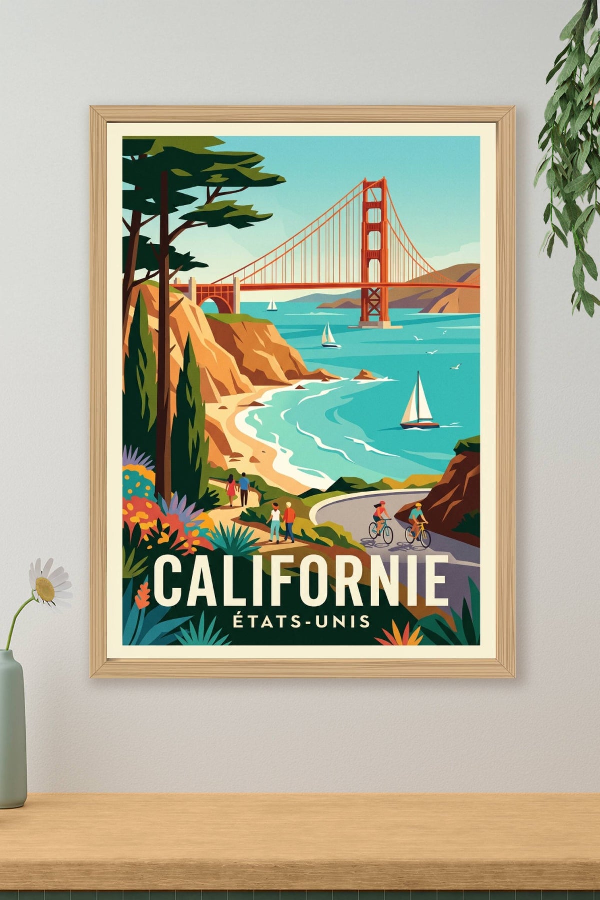 Affiche de San Francisco, Golden Gate Bridge