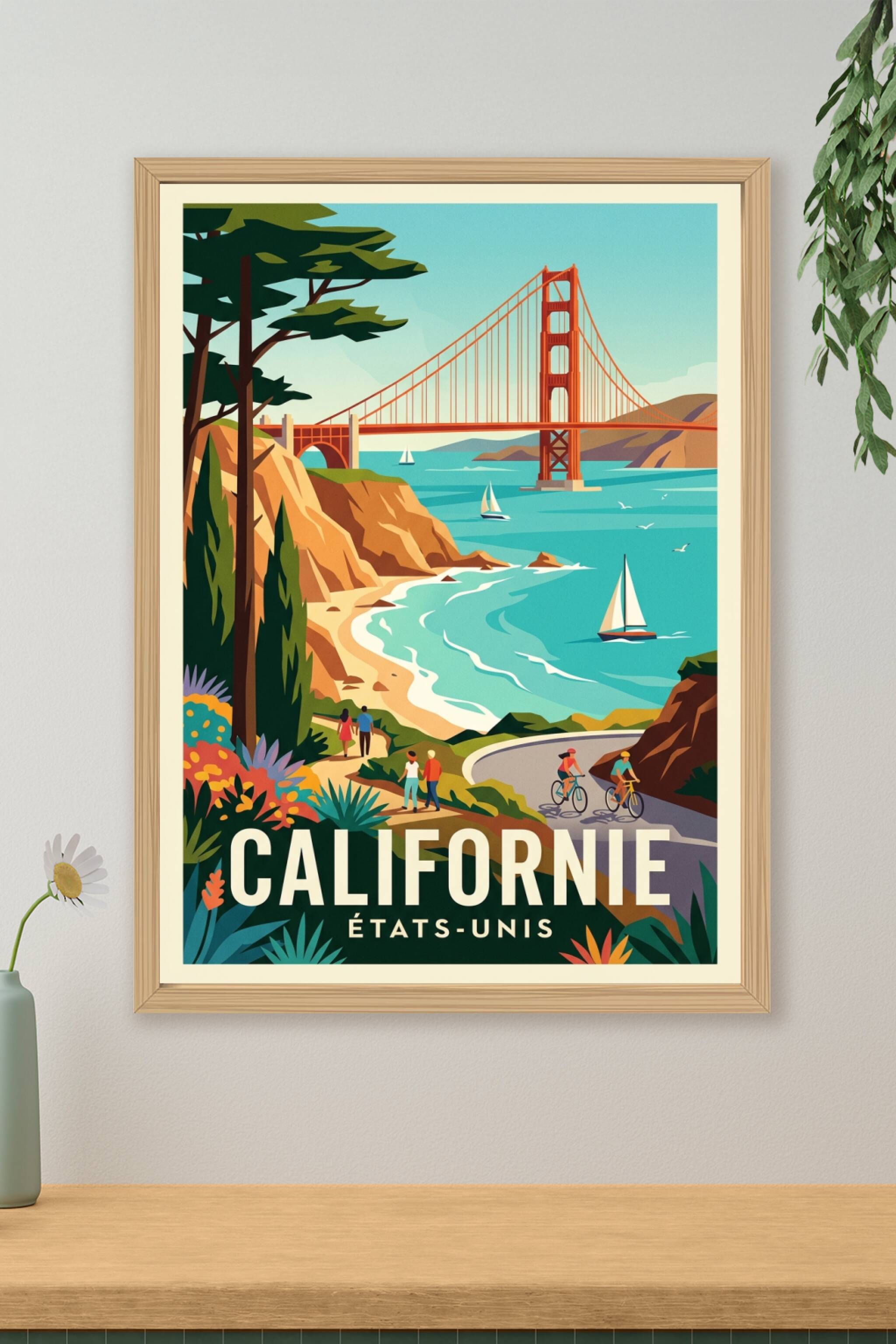 Affiche de San Francisco, Golden Gate Bridge | Afich