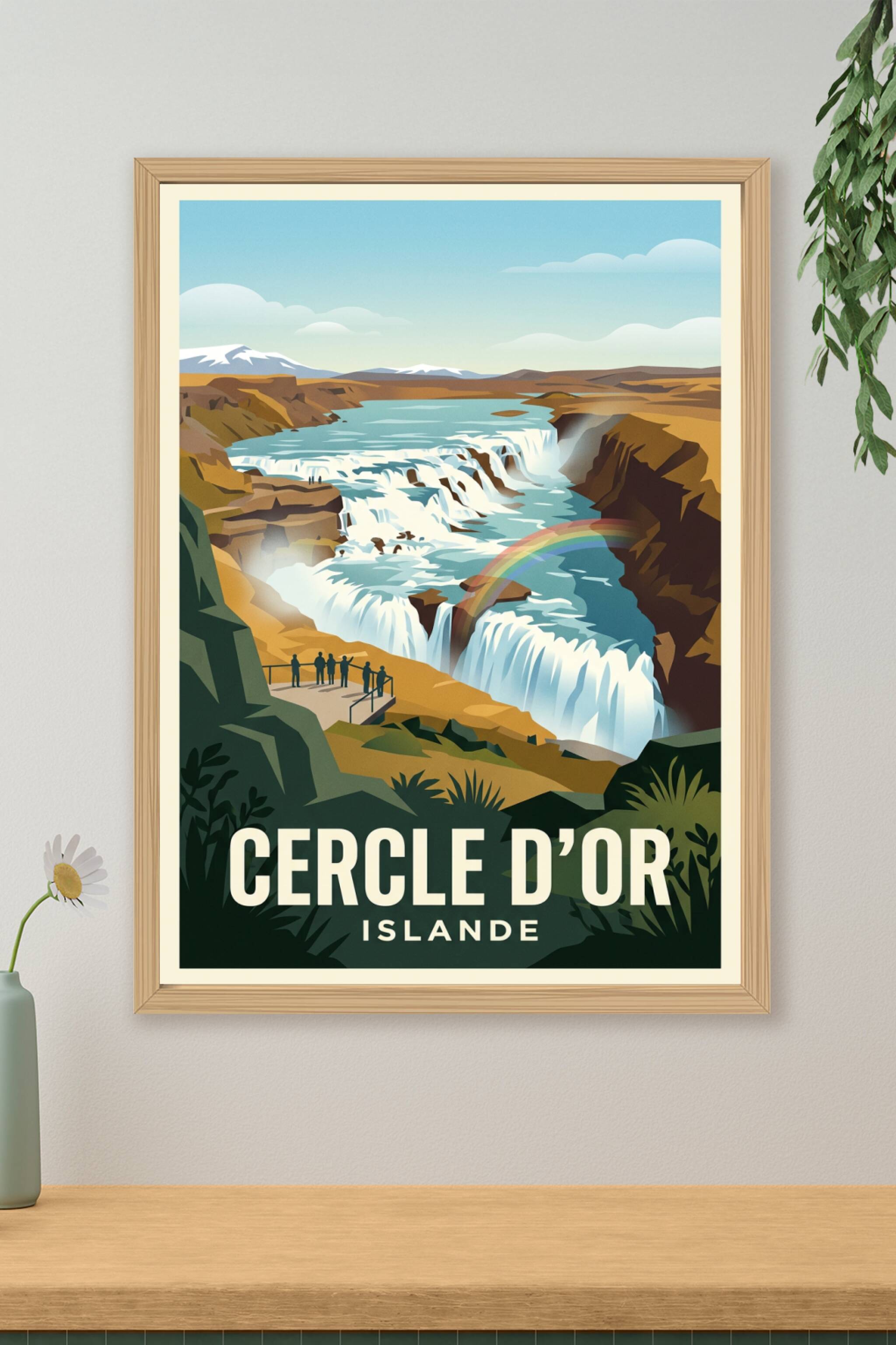 Affiche du Cercle d'Or, cascade de Gullfoss | Afich