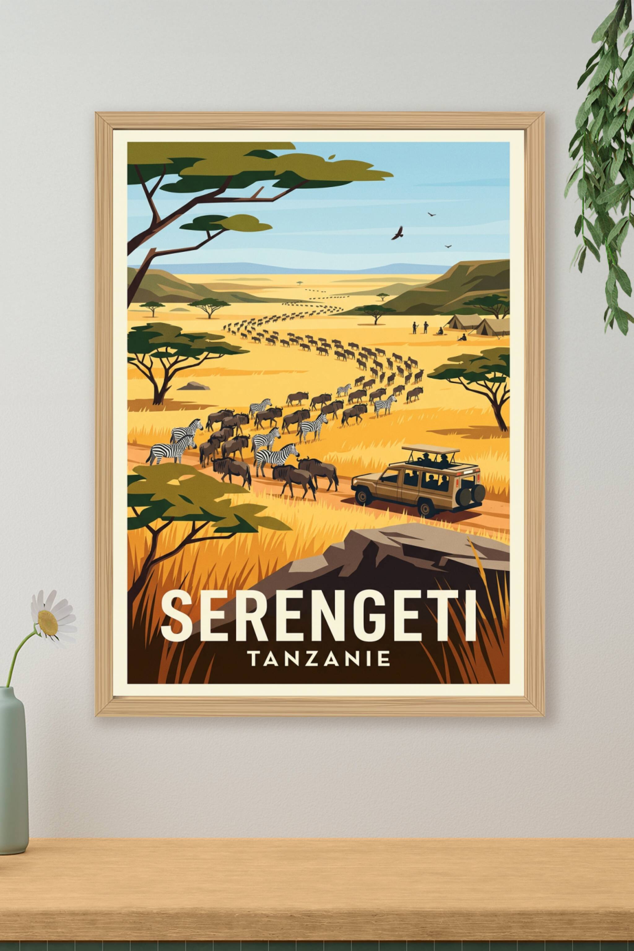 Affiche du Serengeti, poster safari en Tanzanie