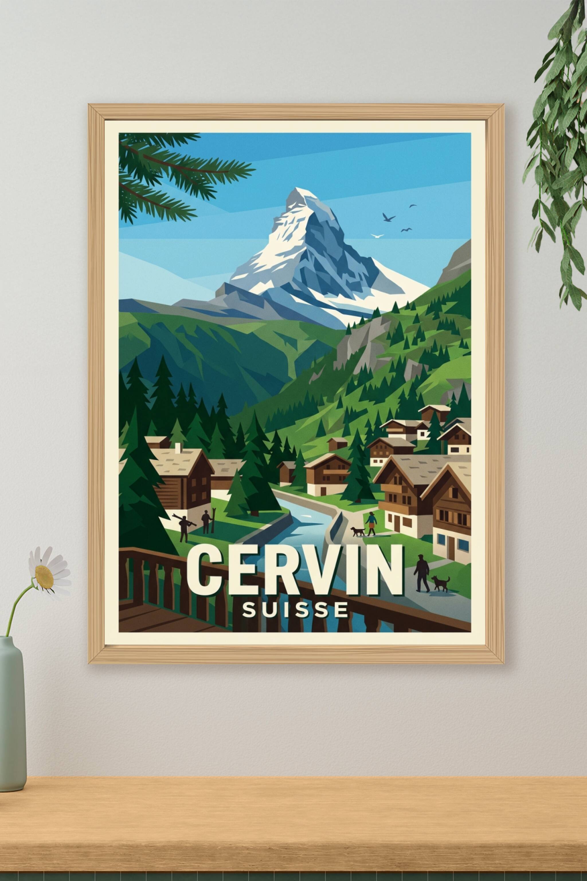 Affiche du Cervin, poster montagne Suisse