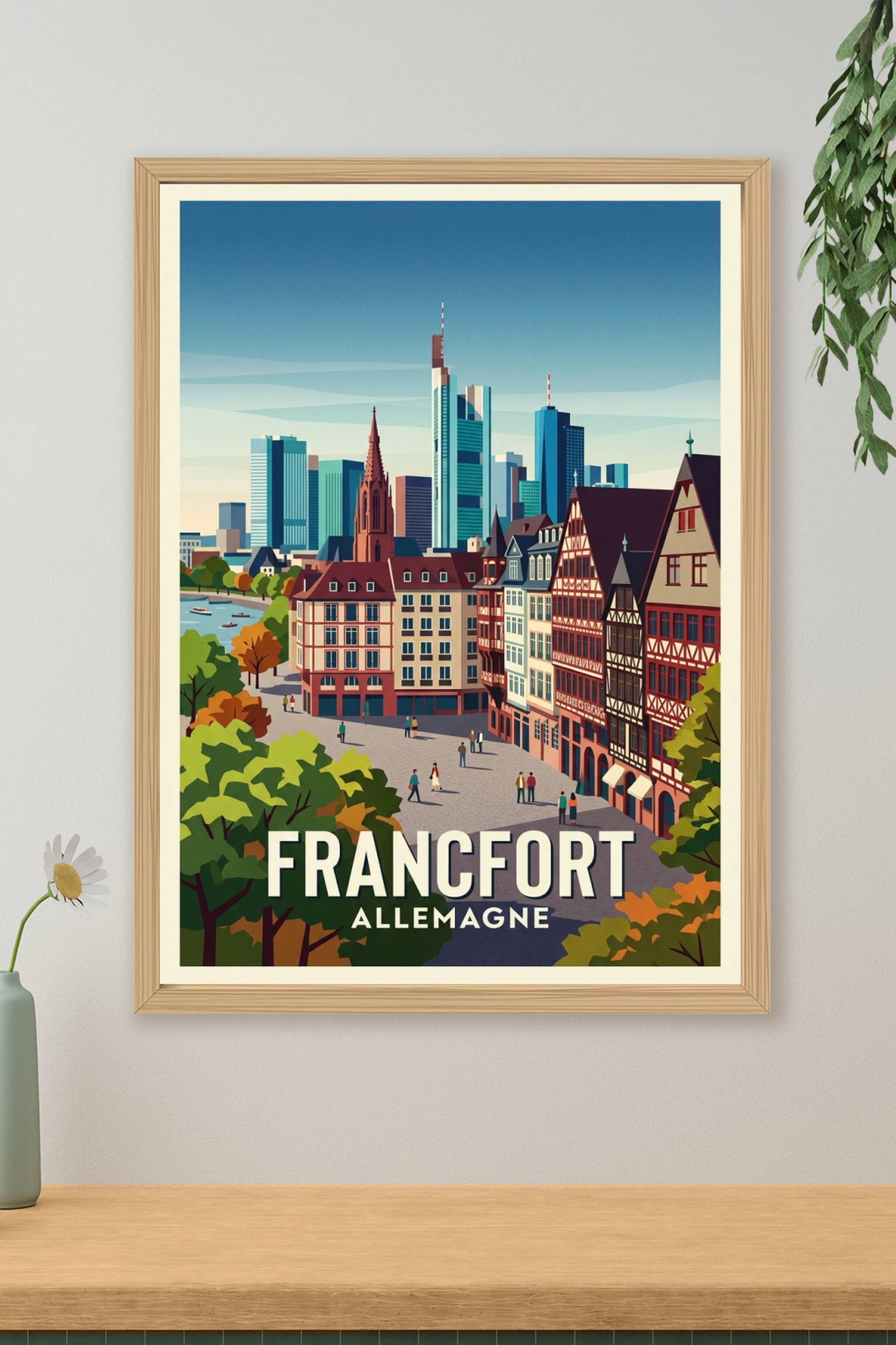 Affiche de Francfort, poster ville d'Allemagne | Afich