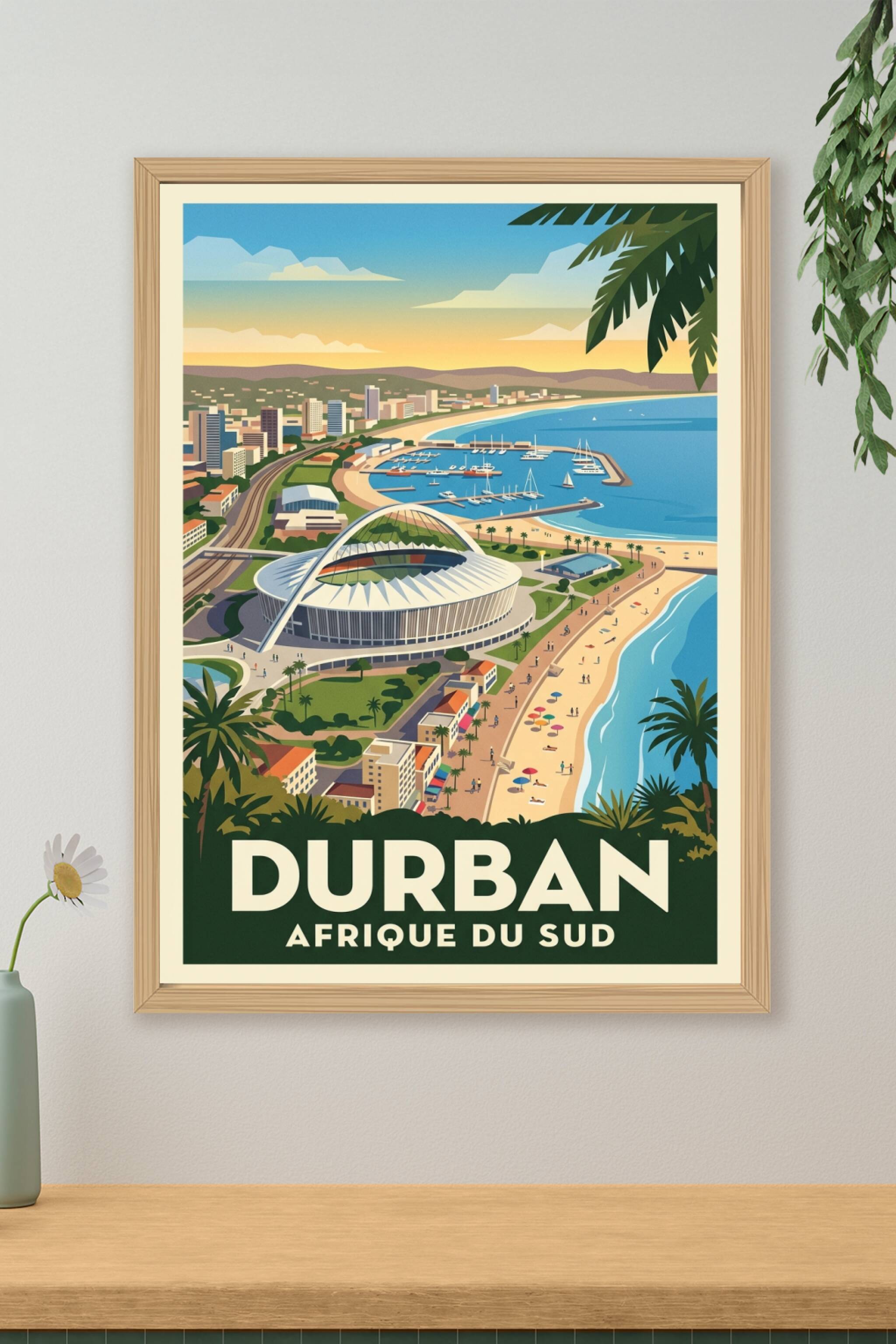 Affiche de Durban, poster bord de mer vintage | Afich