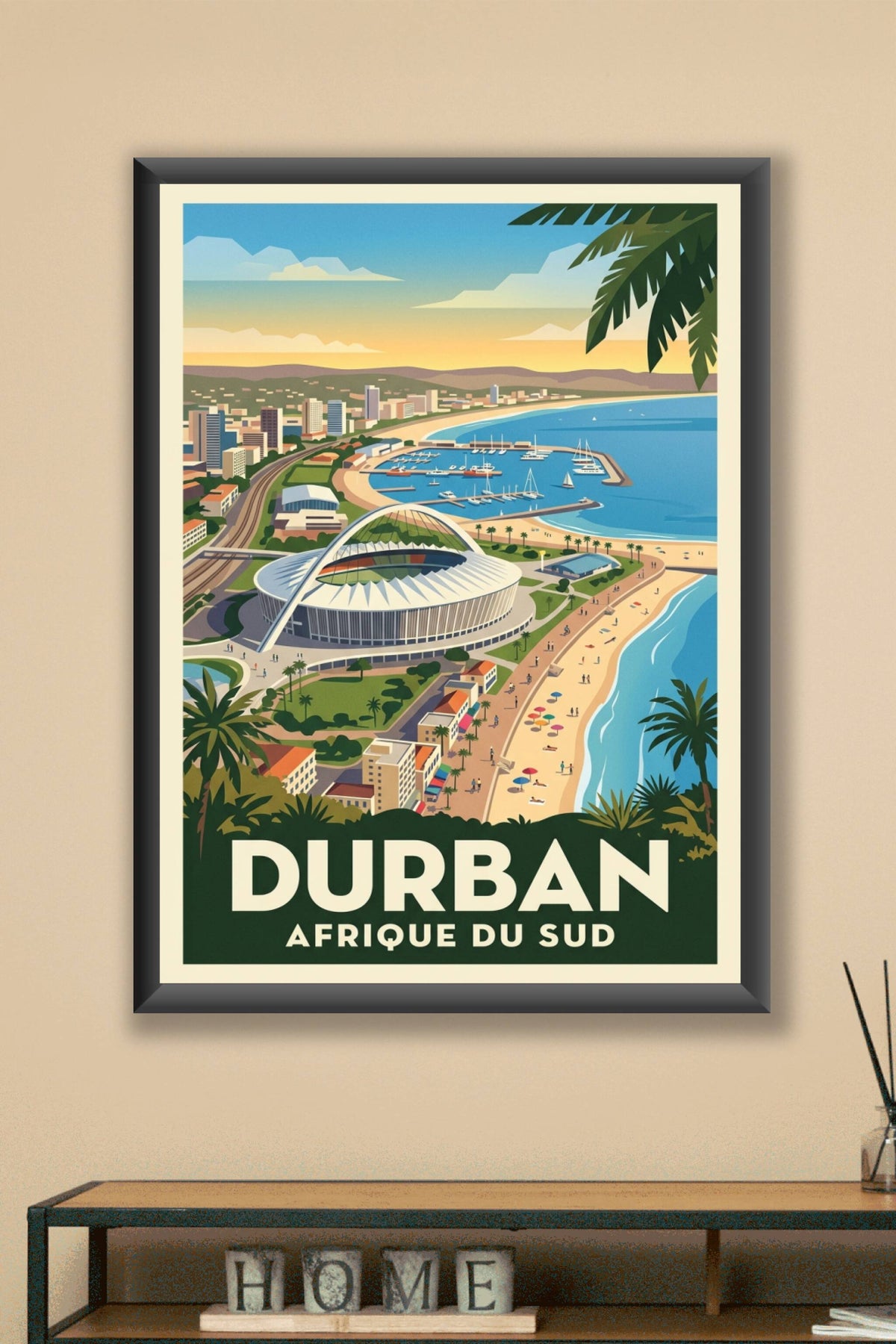Affiche de Durban, poster bord de mer vintage