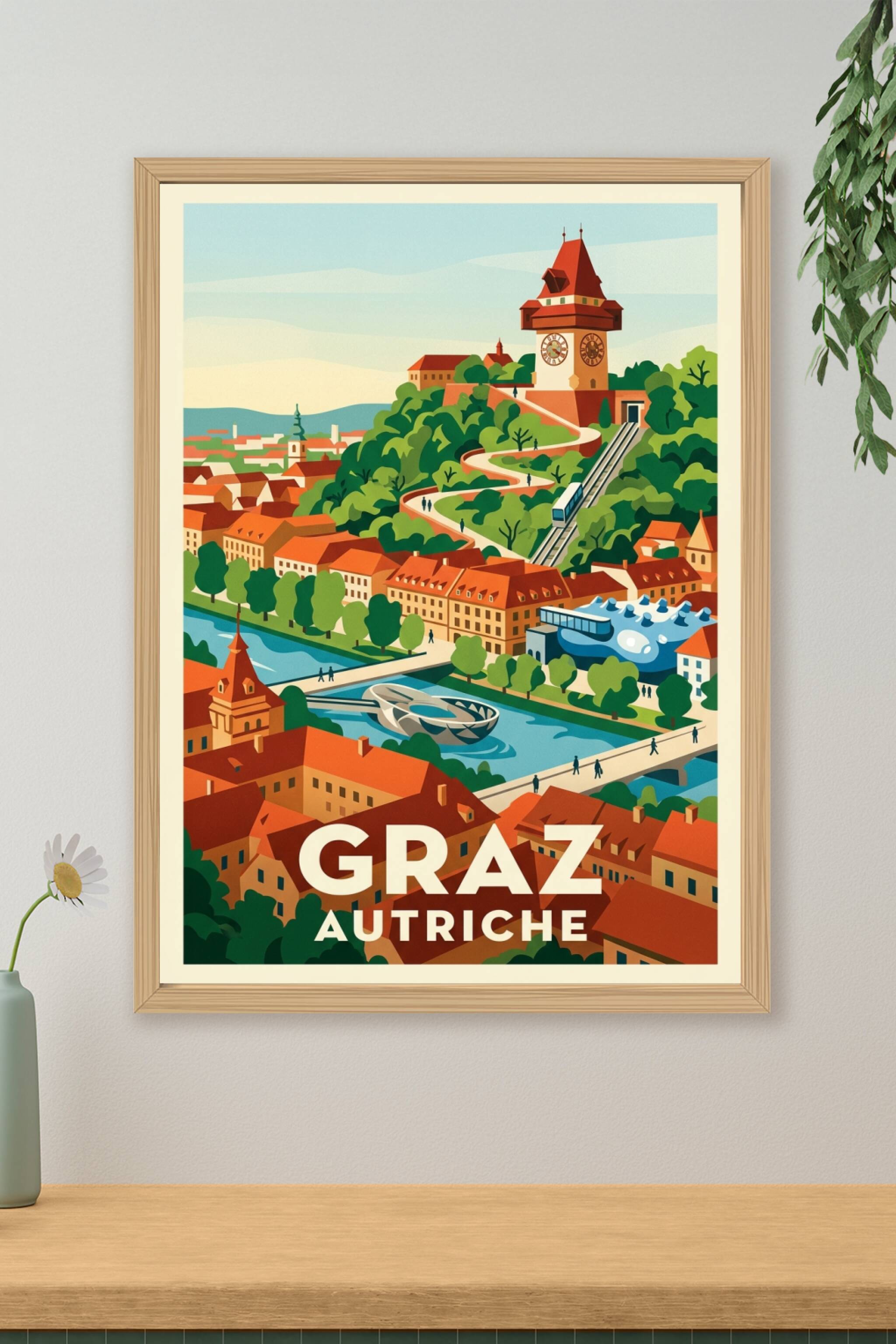 Affiche de Graz, poster Autriche vintage | Afich