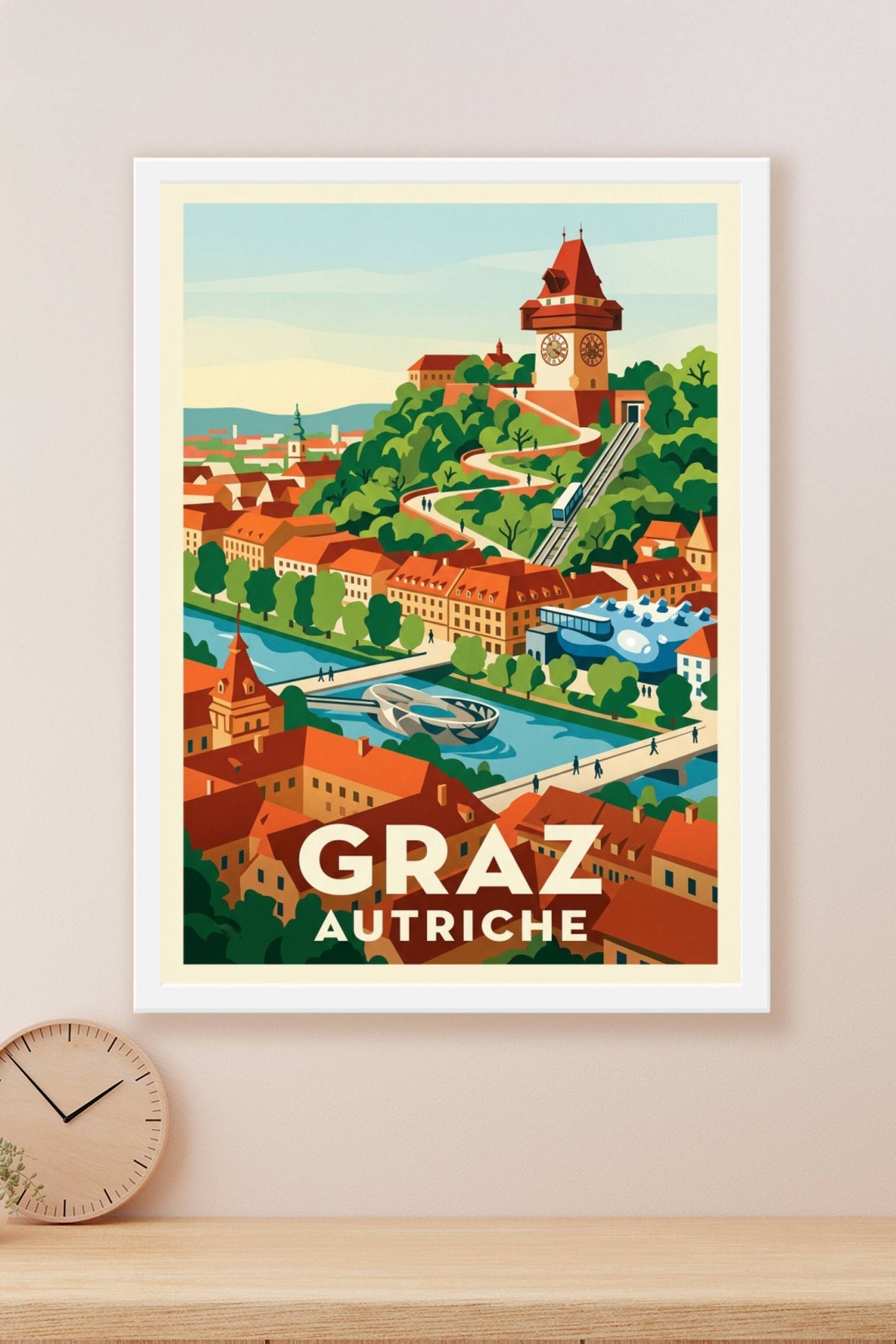 Affiche de Graz, poster Autriche vintage