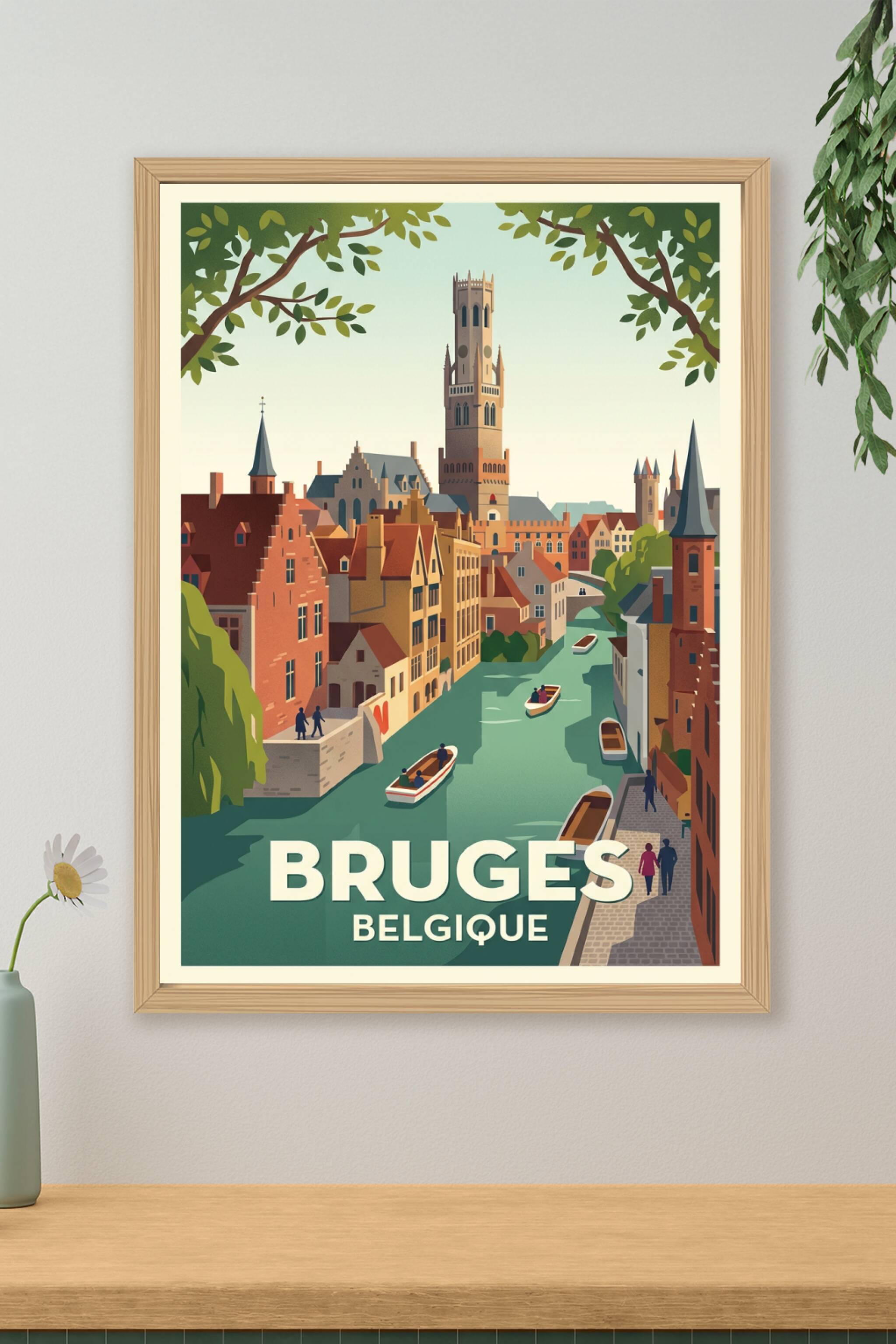 Affiche de Bruges, poster Beffroi de Belgique | Afich