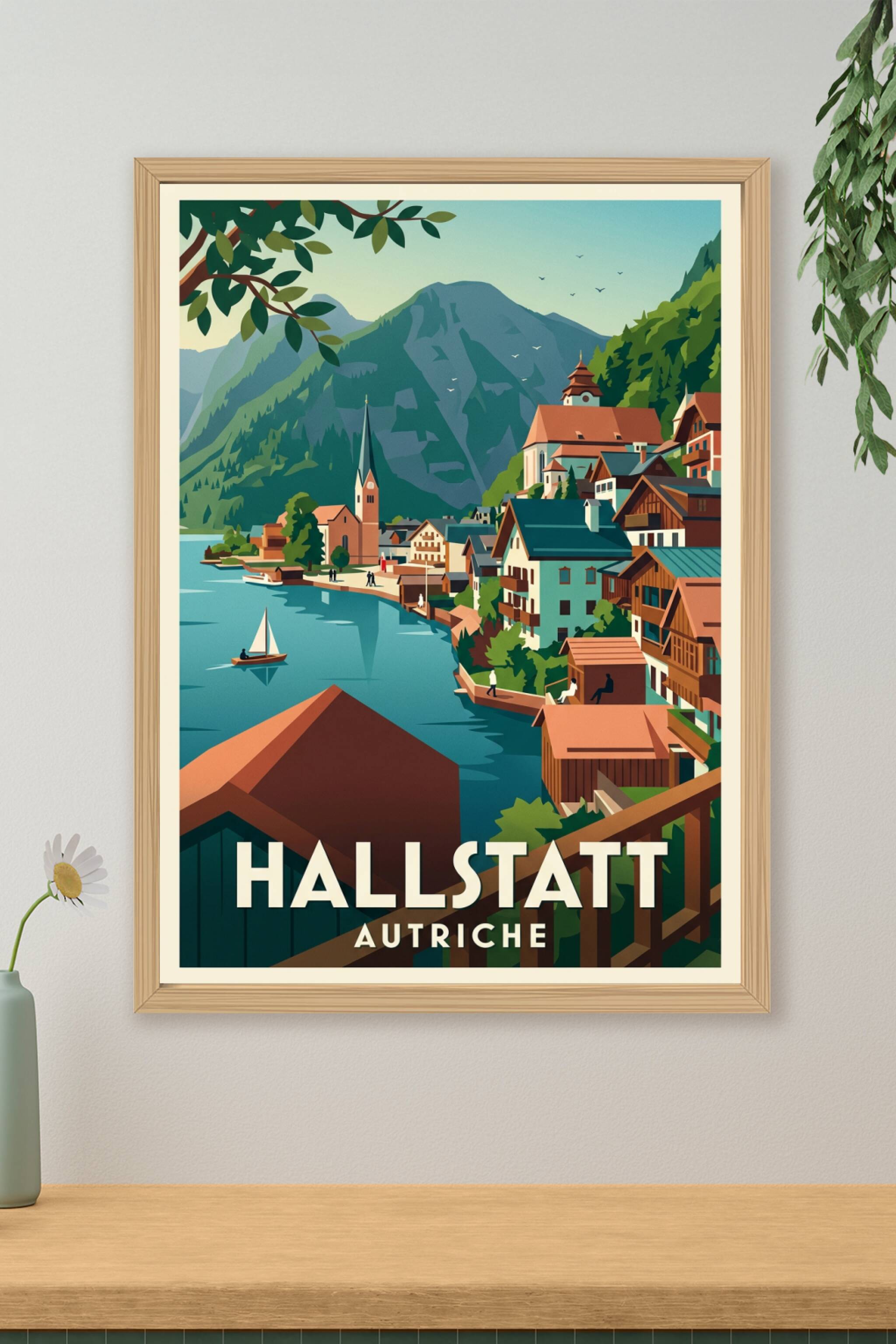 Affiche de Hallstatt, poster village autrichien | Afich