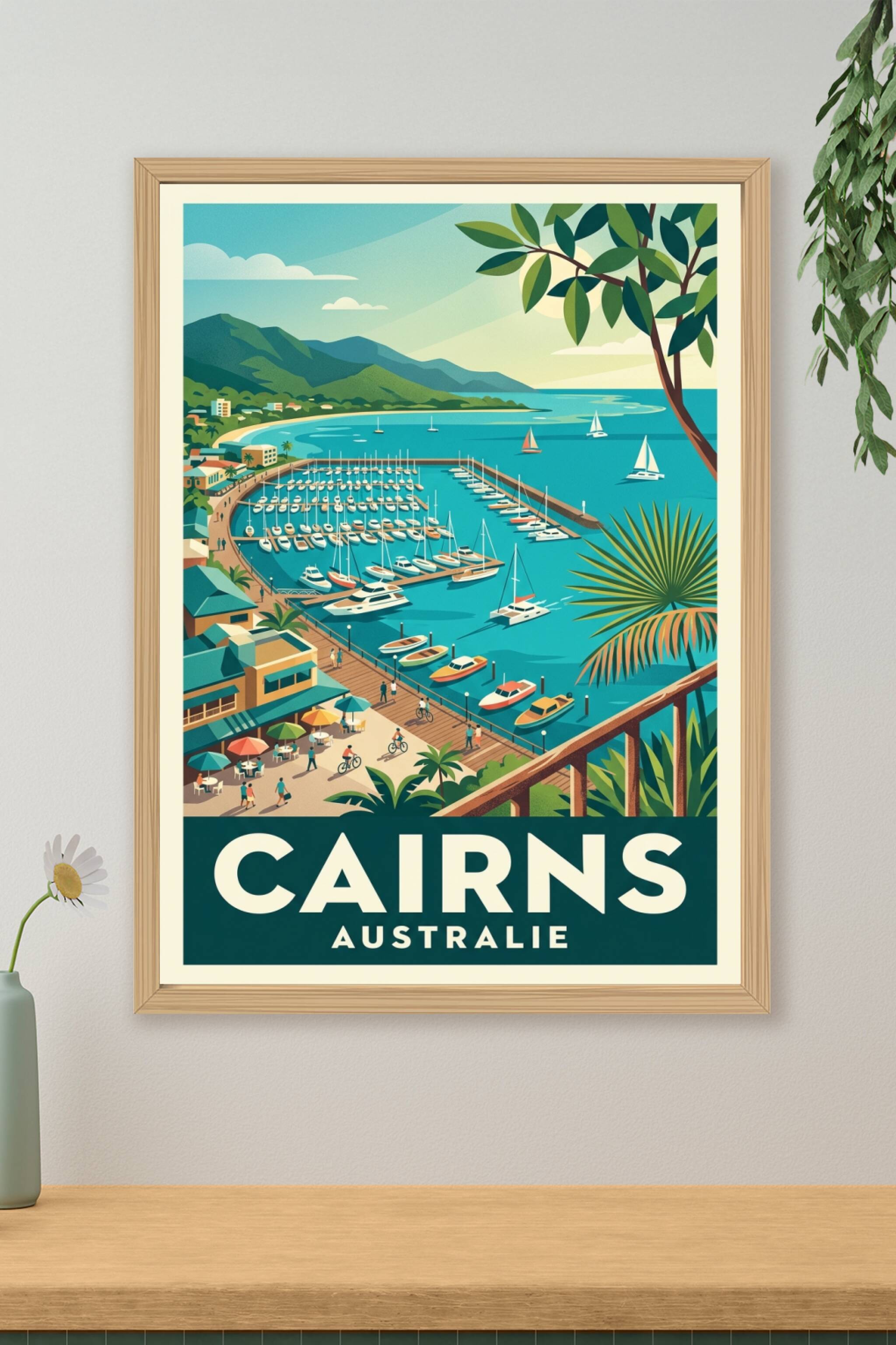 Affiche de Cairns, poster marina et montagnes | Afich