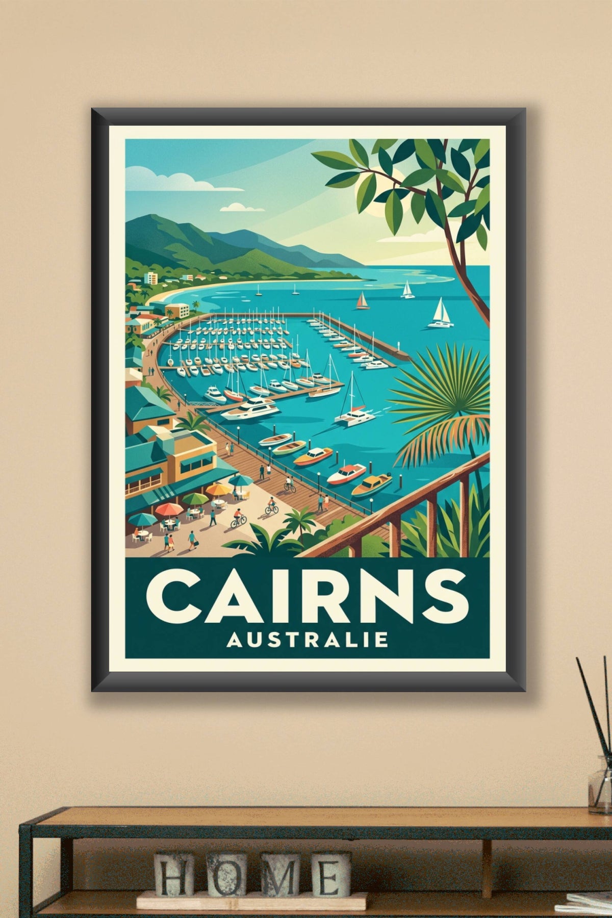 Affiche de Cairns, poster marina et montagnes