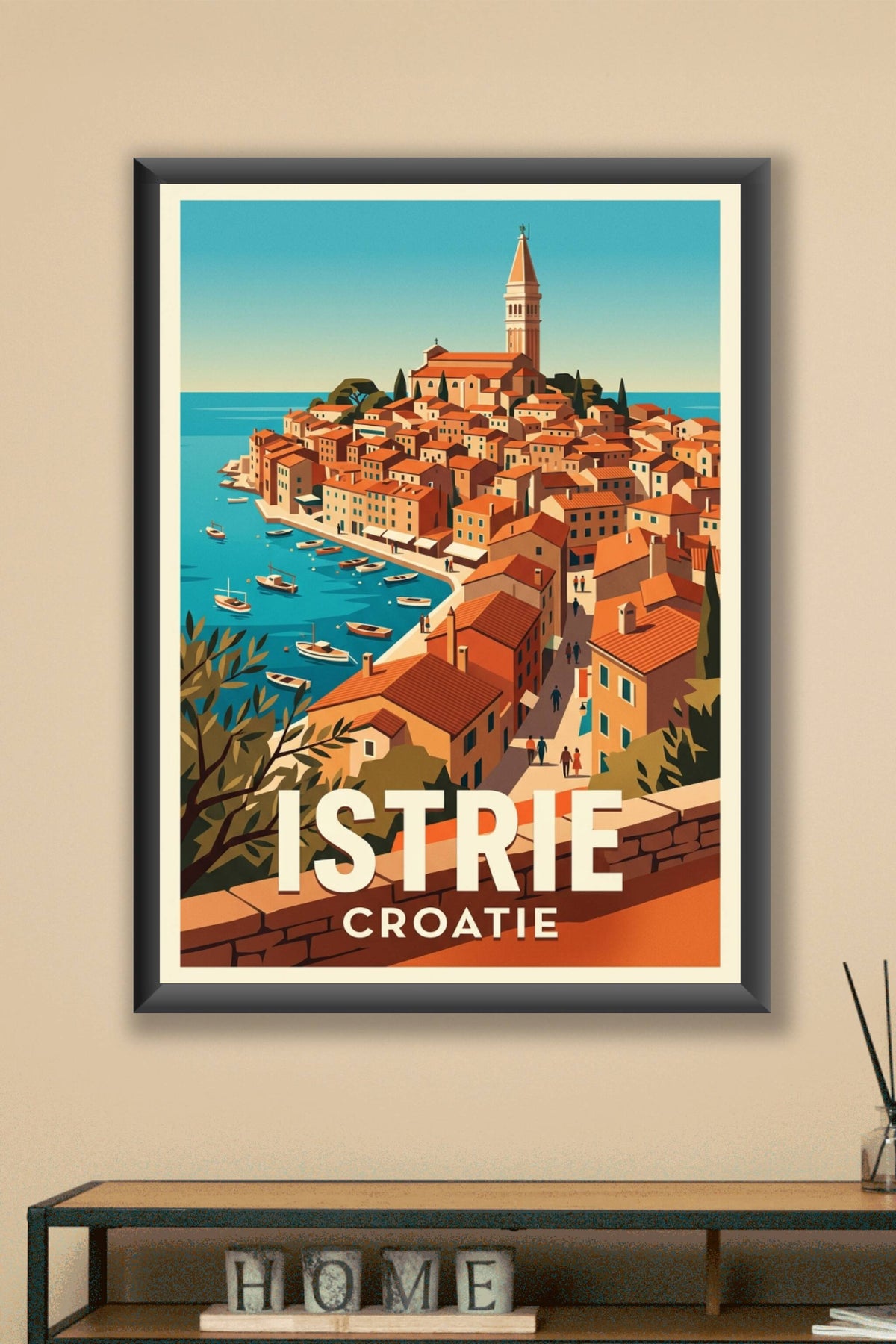 Affiche d'Istrie Motovun, poster vignobles