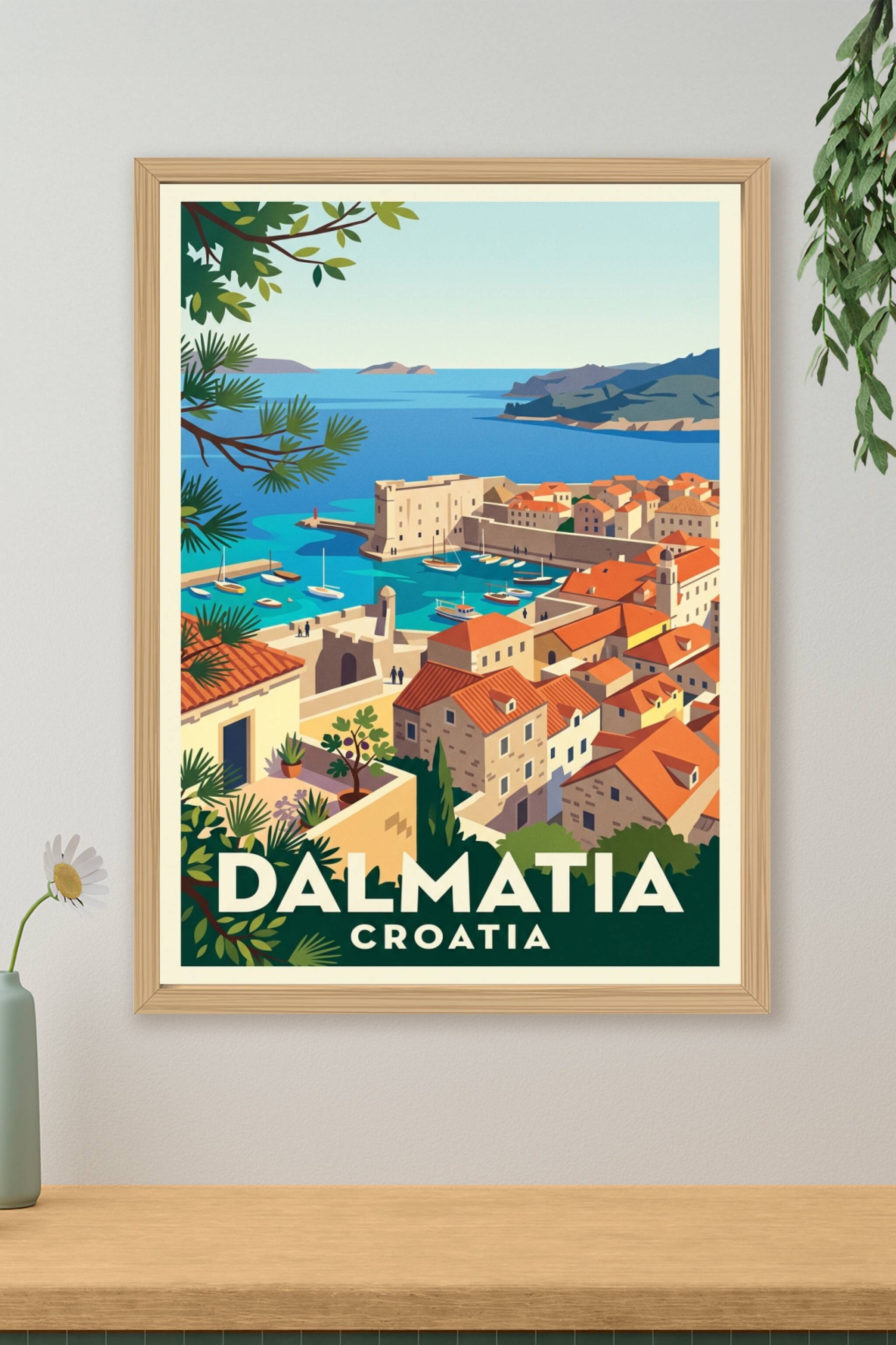 Affiche de Dalmatie, Dubrovnik vue du ciel | Afich