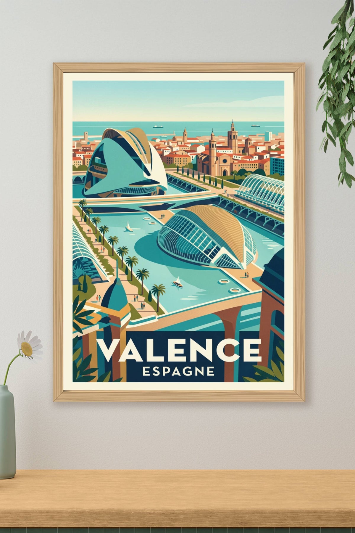 Affiche de Valence, poster architecture Espagne