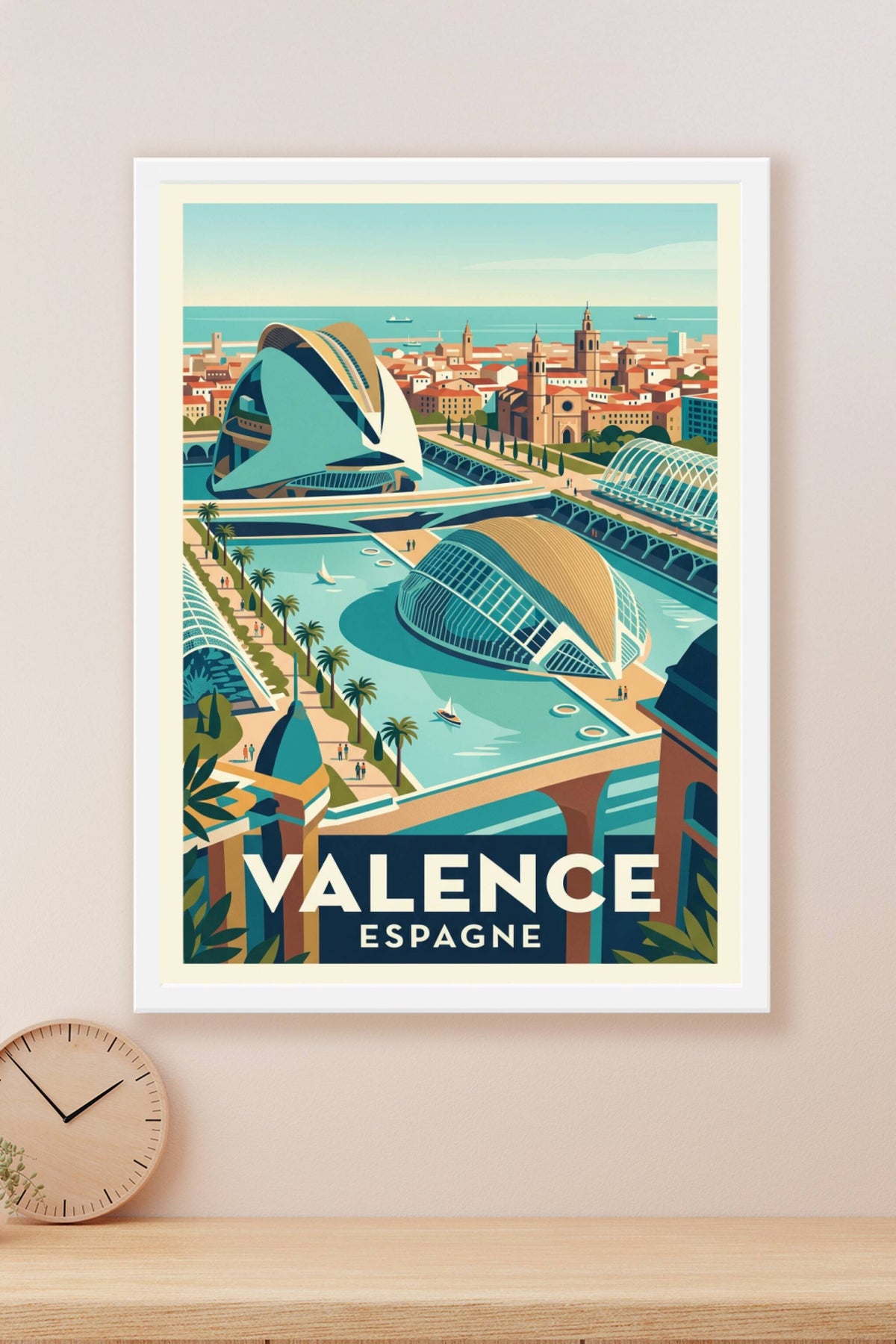 Affiche de Valence, poster architecture Espagne
