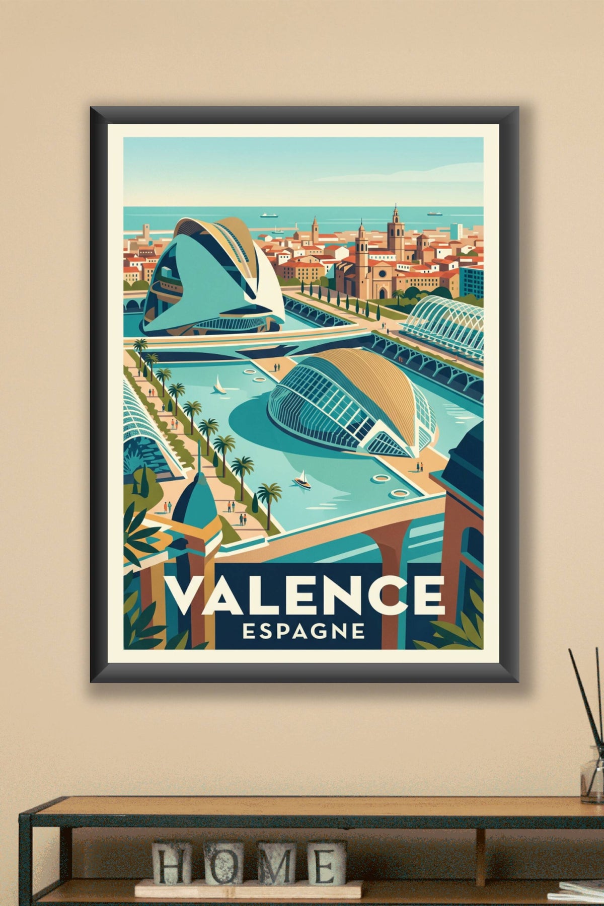 Affiche de Valence, poster architecture Espagne
